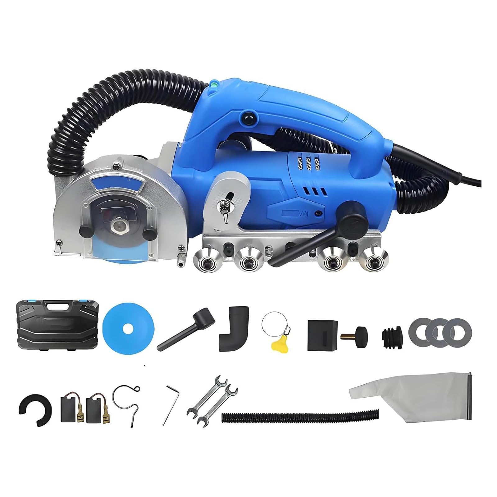 Rascador de Juntas Eléctrico 1200W, Máquina de Limpieza de Azulejos con Extracción de Polvo Integrada, 9000RPM con Rodillos de Acero INOX y Nivel de Burbuja para Renovación de Suelos
