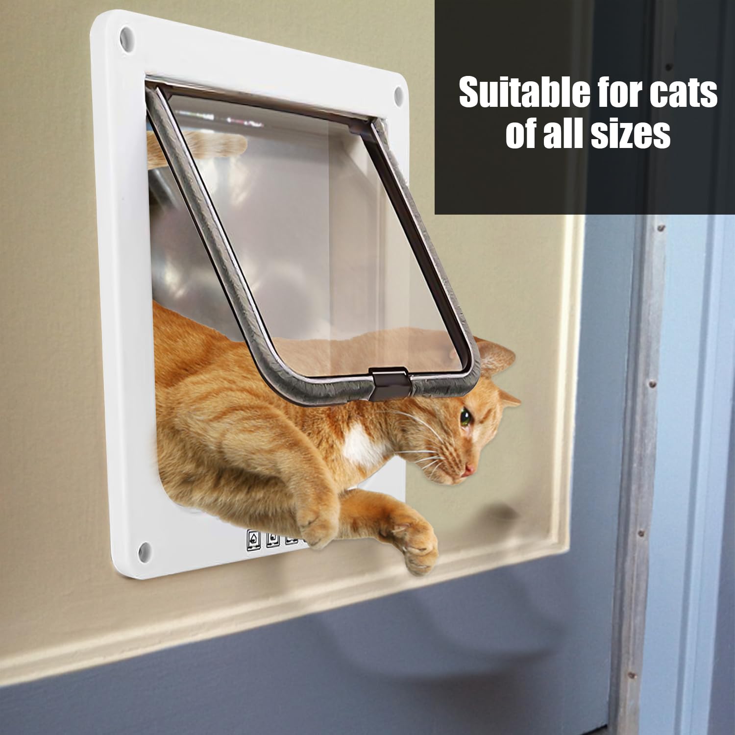 Porta di Ingresso e Uscita per Animali Domestici a Due Vie - Direzione dell'Interruttore Controllabile - Adatto per Cani e Gatti, Pannelli di Porte Interne, Finestre