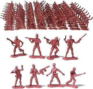 Larfraecy Soldier Figures Pack of 100 Mini Soldier Figures Toy, Soldier Play Set for Boys Soldiers Figures Toy Military Figures Army Men Figures Role Play (Red)