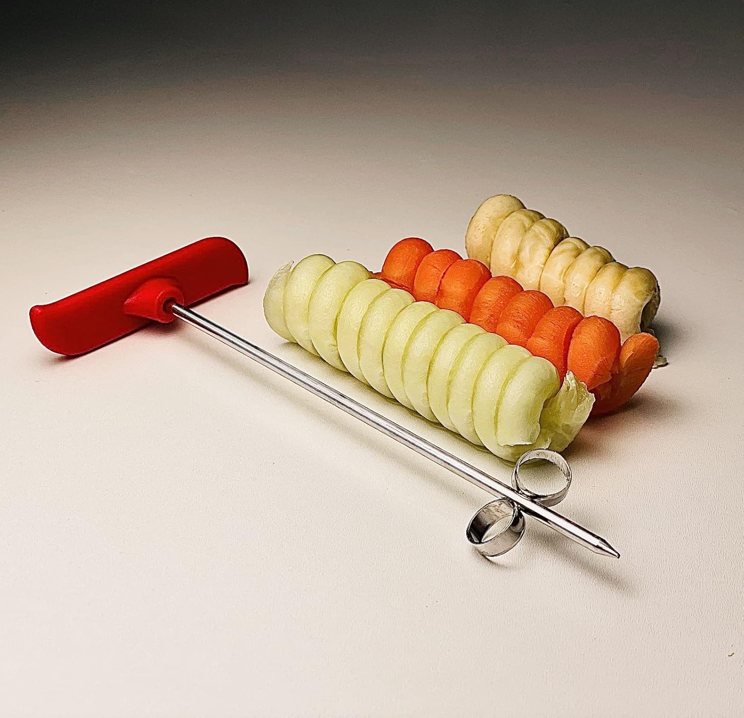 ANDILL 2pcs Vegetables Spiral Peeler Knife Tool Potato Carrot Cucumber Chopper Manual Spiral Screw Slicer Cutter Spiralizer