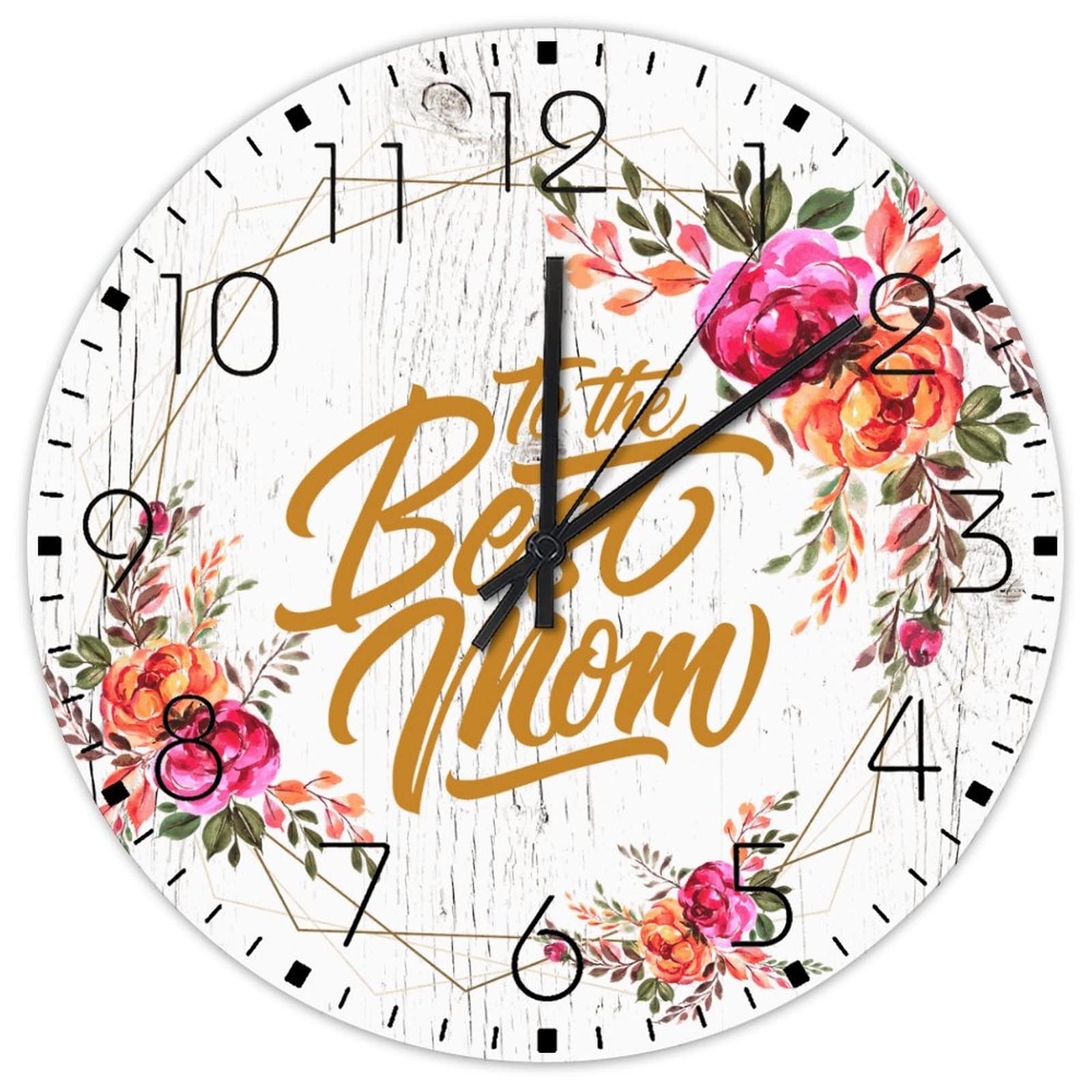 Horloge murale en bois sans tic-tac pour éliminer les bruits nocturnes