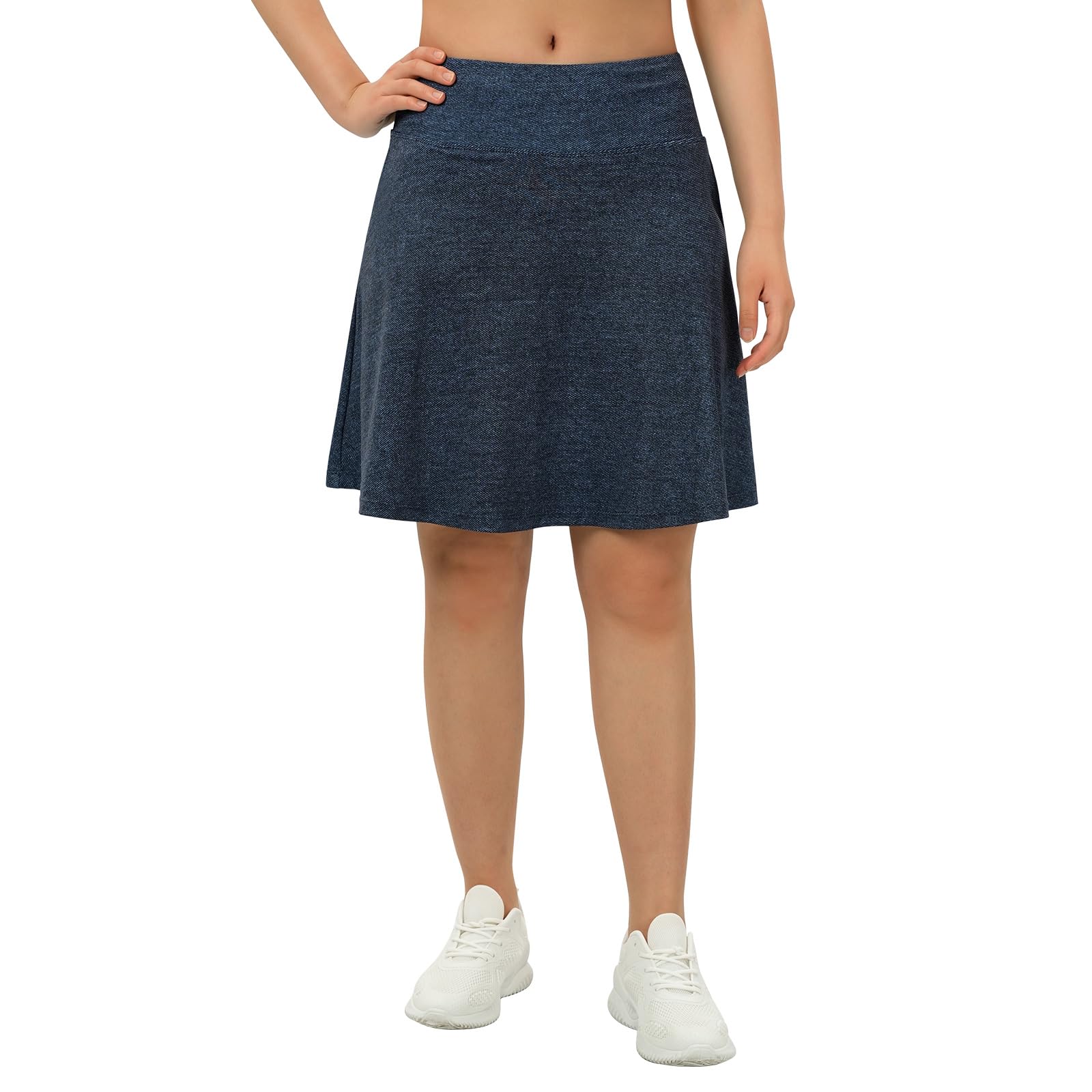 Turnhier Jupe de 50,8 cm pour femmes, longueur genou, jupe décontractée athlétique, tennis, golf avec poches