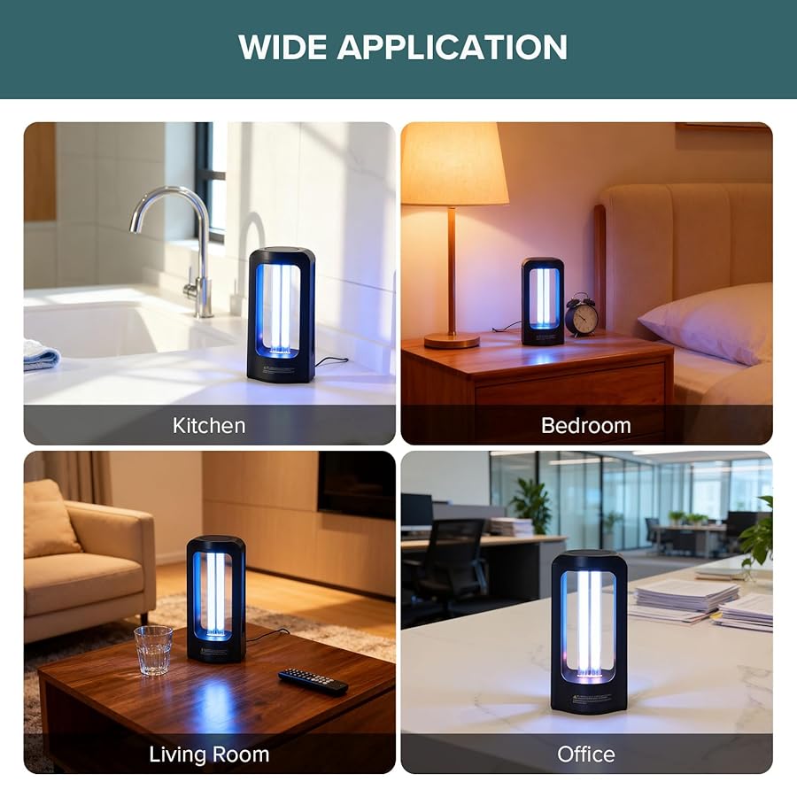 SANSI 27W UV Light Sanitizer with Remote Control Timer, 99.9% UVC Lamp 254nm Wavelength, Ultraviolet Light Portable for Bedroom Hotel Kitchen Bathroom Cleaning- Ozone Free - image 7