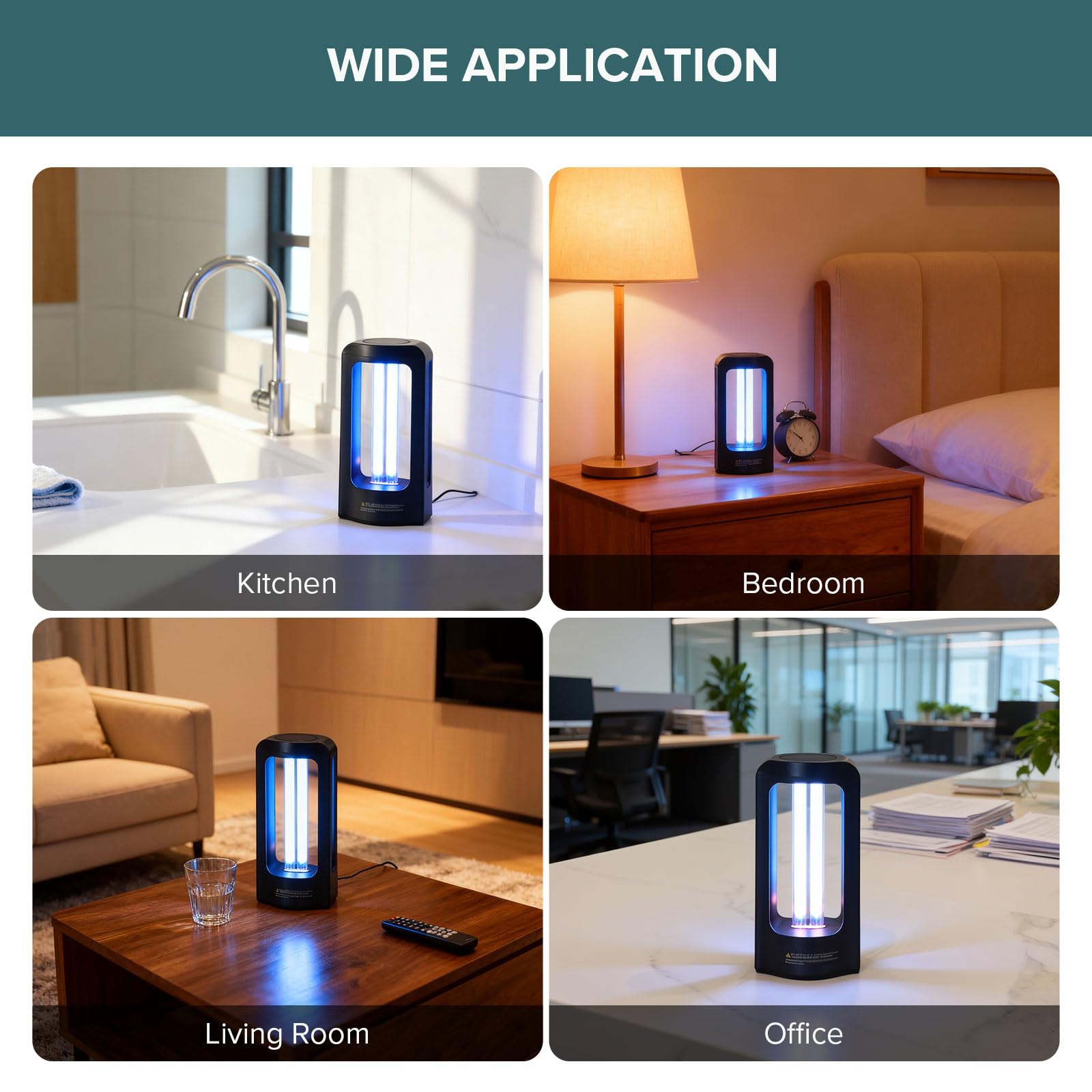 SANSI Lampada UV da 42W, Luce di Sterilizzazione UVC con Telecomando e Timer, Lampada Germicida UVC 254 nm, Sterilizzatore a Luce UV Portatile per Cucina, Bagno, Uffici, Ristoranti - Senza Ozono