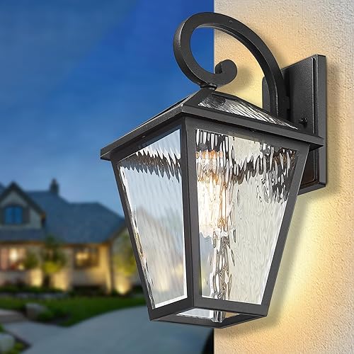 Miniatura 16 de Lámparas de pared para exteriores, faroles de pared exterior impermeables con vidrio, apliques de pared exterior, luces de porche delantero