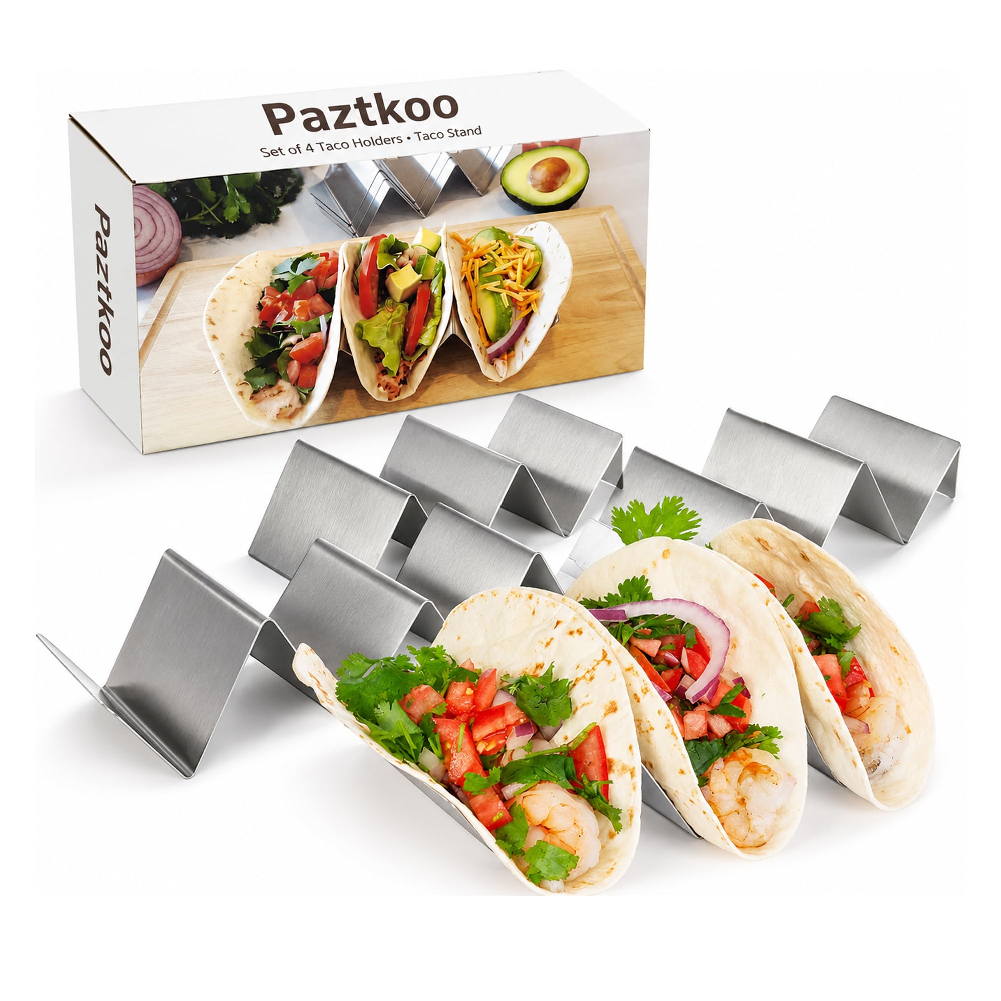 Amazon.co.jp: Paztkoo Home タコスホルダー - ステンレススチール製