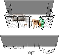 Vista 56 de FXW Rollick Unleashed corralito para perros en interiores, patio, campamento de casas rodantes, 40 pulgadas, 8 paneles para perros medianos y Blanco