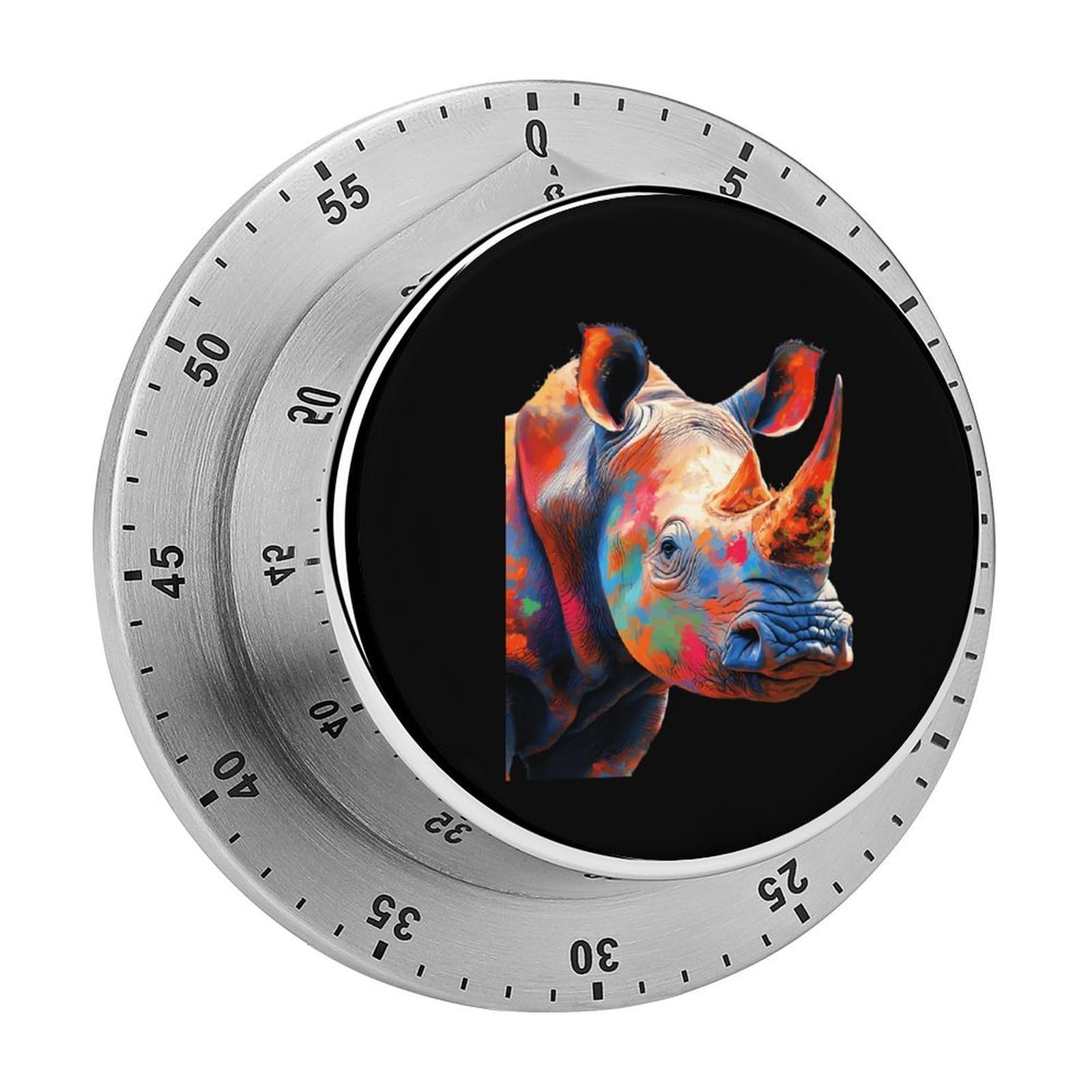 Rhinoceros Colored Funny Timer 60 Minute Countdown Timer Mechanical Time Management Tool for Kitchen Work