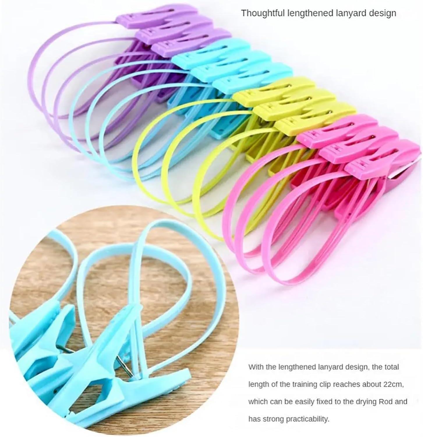 Clothes pins 30 PCS Strap Clip Socks Clips Plastic Clothespins Home Supplies