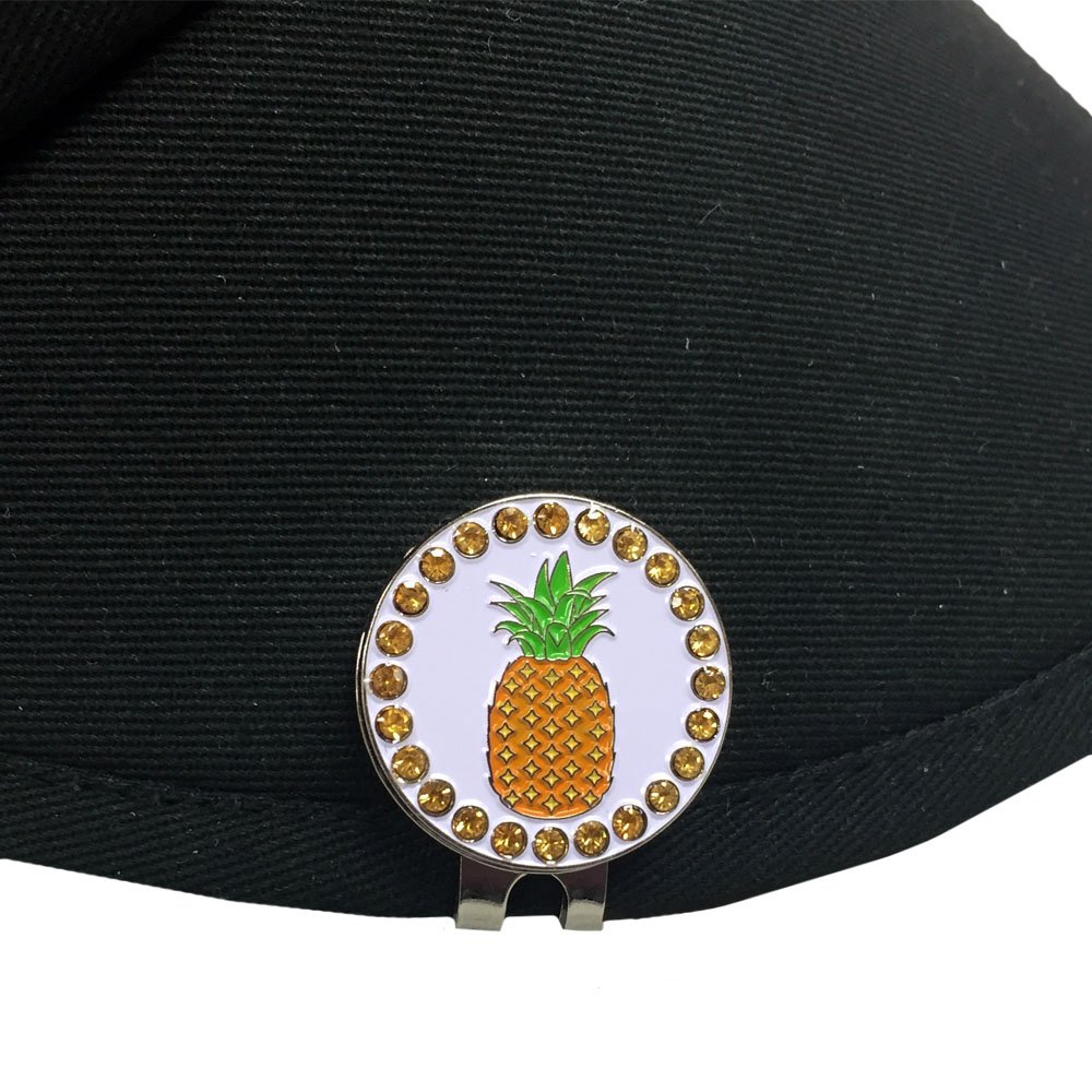 Giggle Golf Bling Pineapple Golf Ball Marker with A Standard Hat Clip