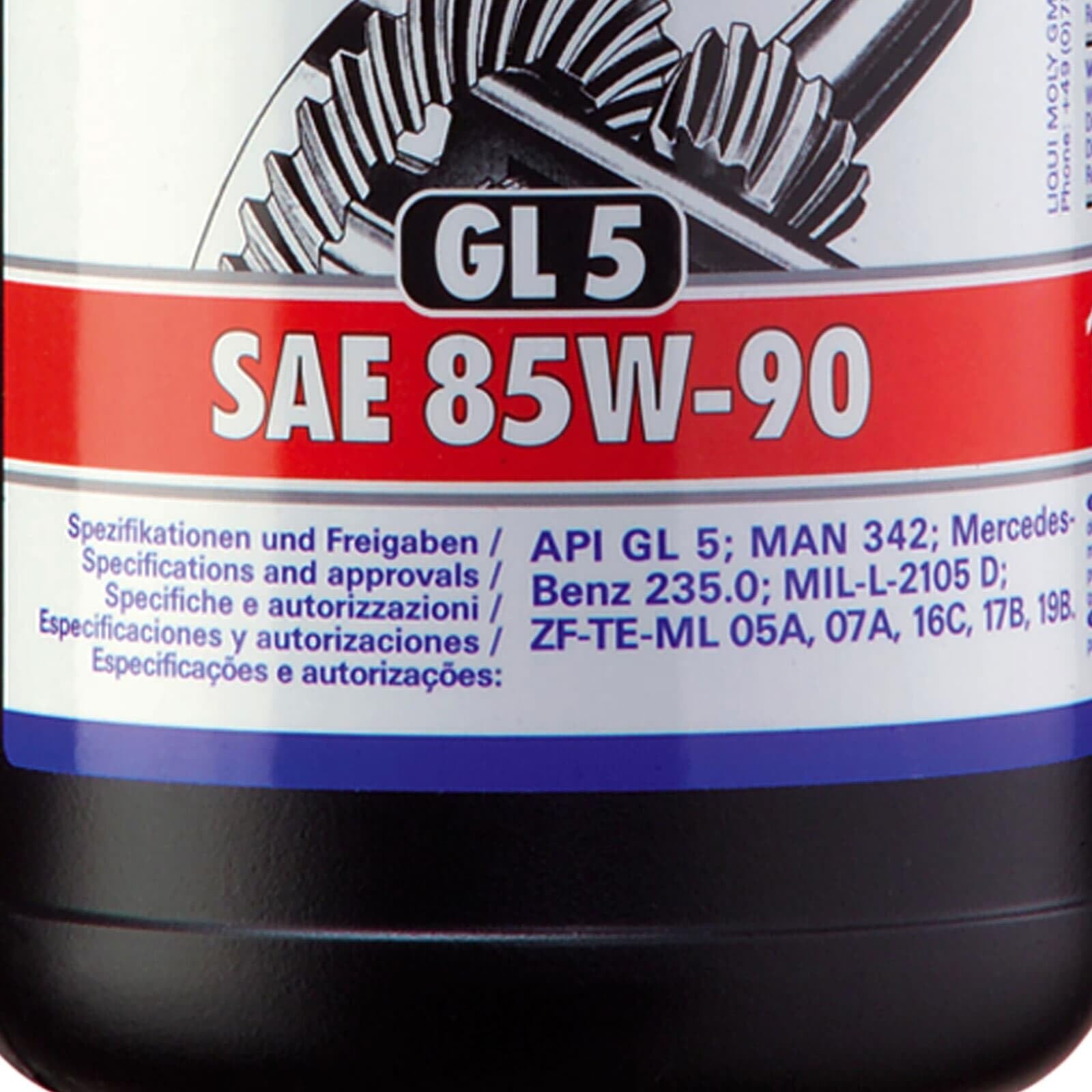 Liqui Moly 4x 1035 Achsgetriebeöl (4 x 1 L Kunstoffdose) | 4x 1035,LIQUI Moly Hypoid-Getriebeöl (GL5) 85W-90, Getriebeöl