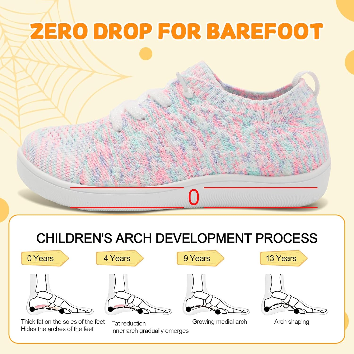 JOINFREE Toddler Shoes Girls Boys Wide Barefoot Shoes Minimalist Walking Sneakers Zero Drop Slip on Tennis Shoe Breathable Naturally Flexible - Image 4