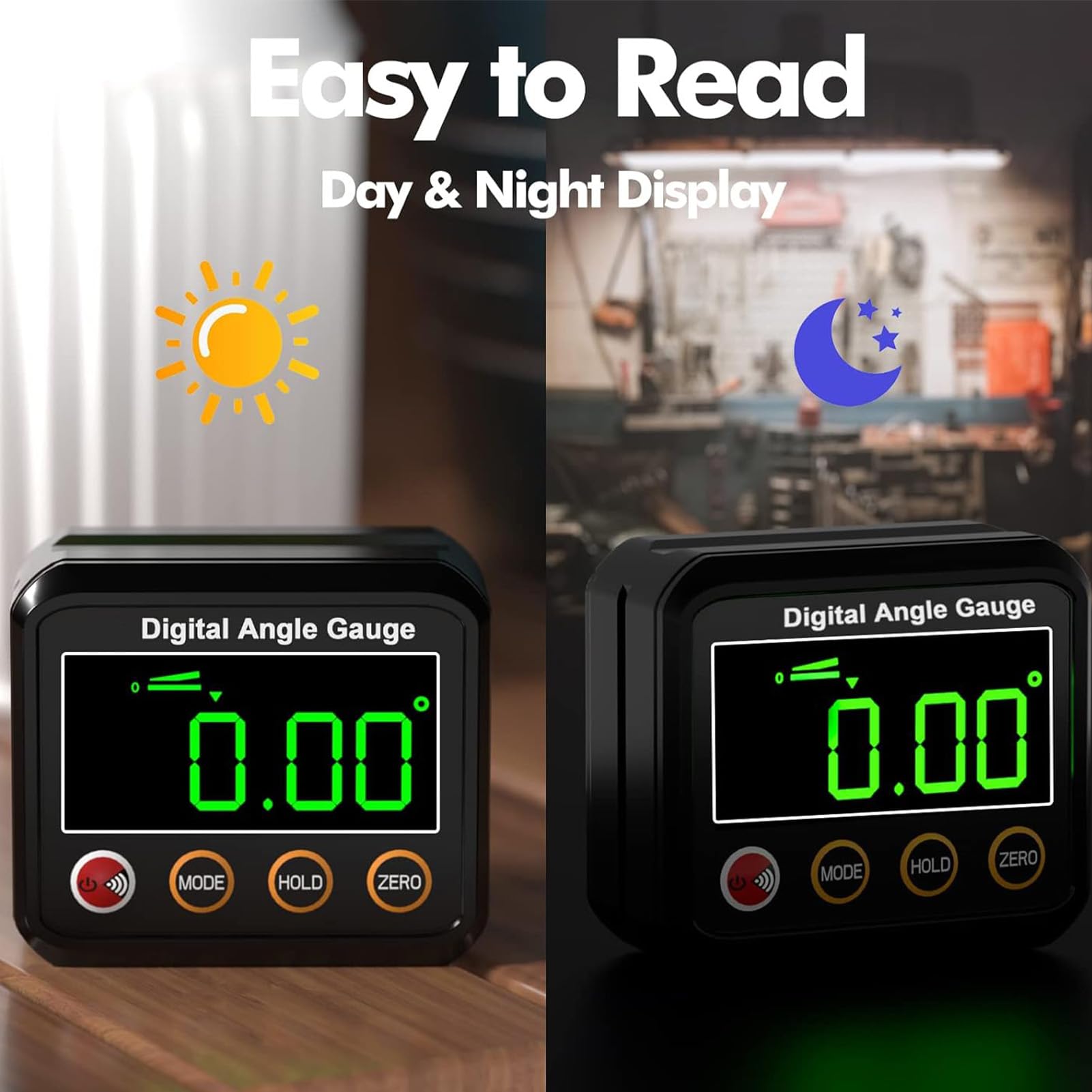 Leapiture Electronic Angle Finder Electronic Protractor Inclinometer Digital Level Angle Finder with Suction for Carpentry Projects