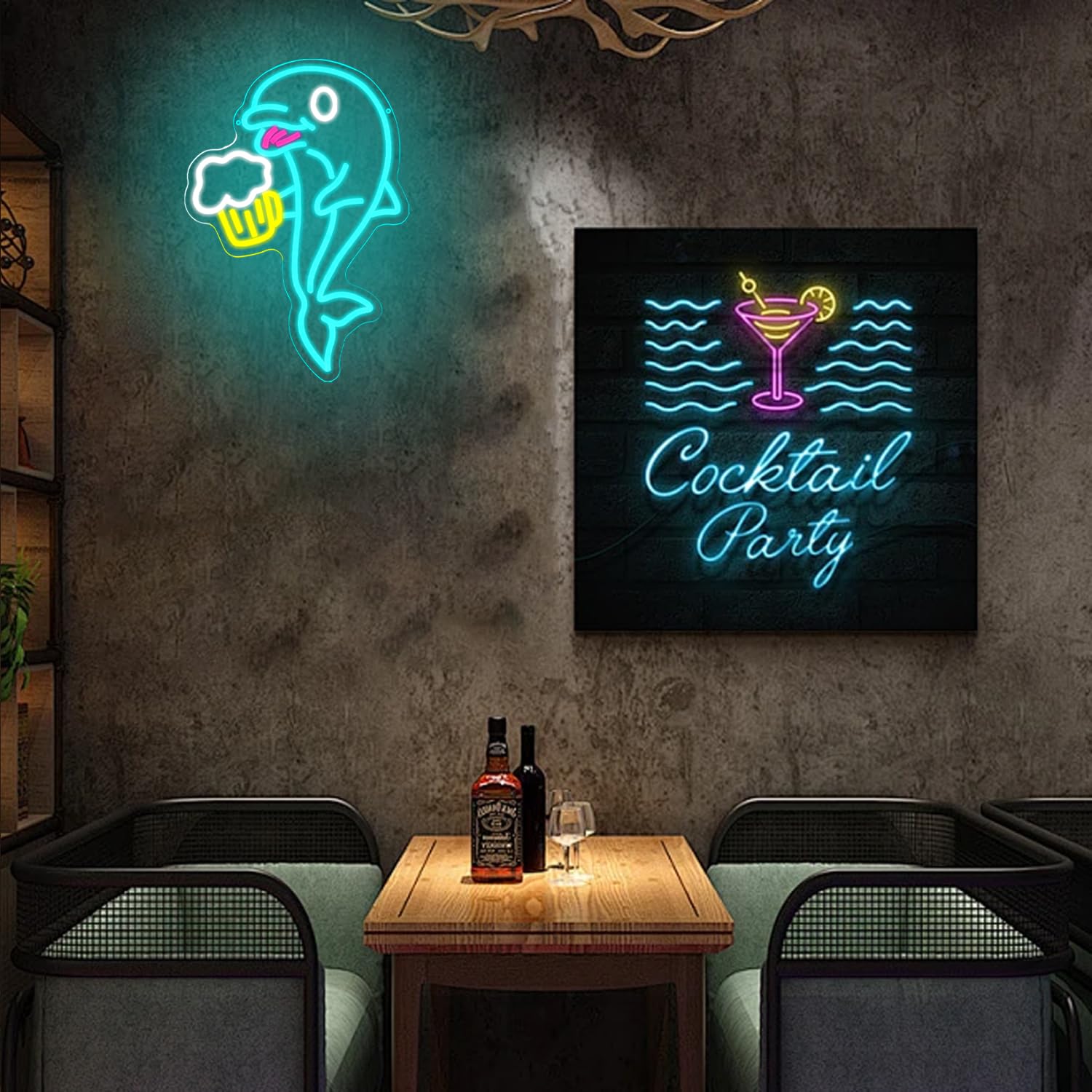 Panneau néon à DEL pour décoration murale, alimentation USB, pour bar, chambre, cave, entreprise, salle de jeux