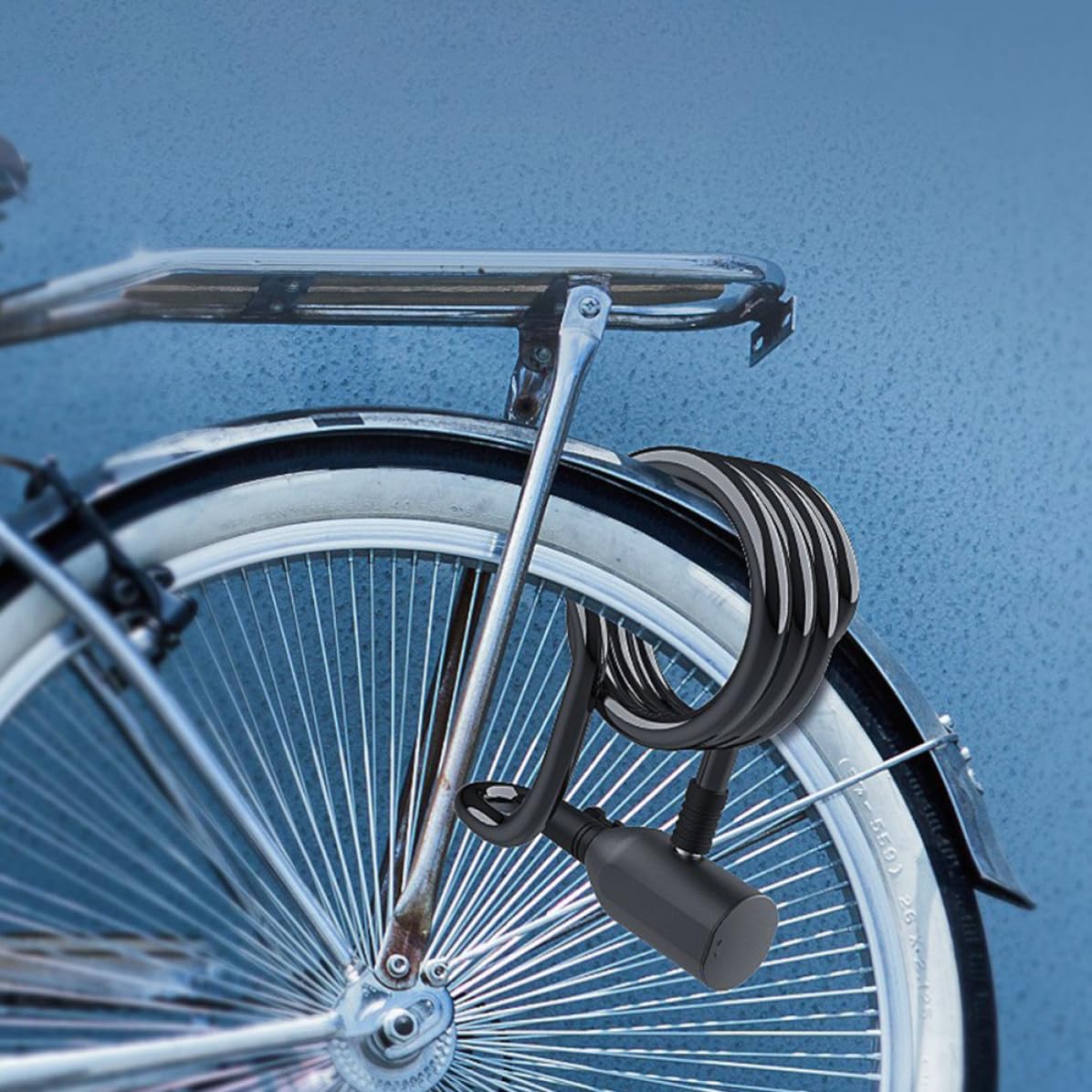 GLEAVI 1ensemble Antivol Vélo Empreinte Digitale sans Clé Câble Étanche Contrôle App Sécurisé pour Vélo Moto Scooter