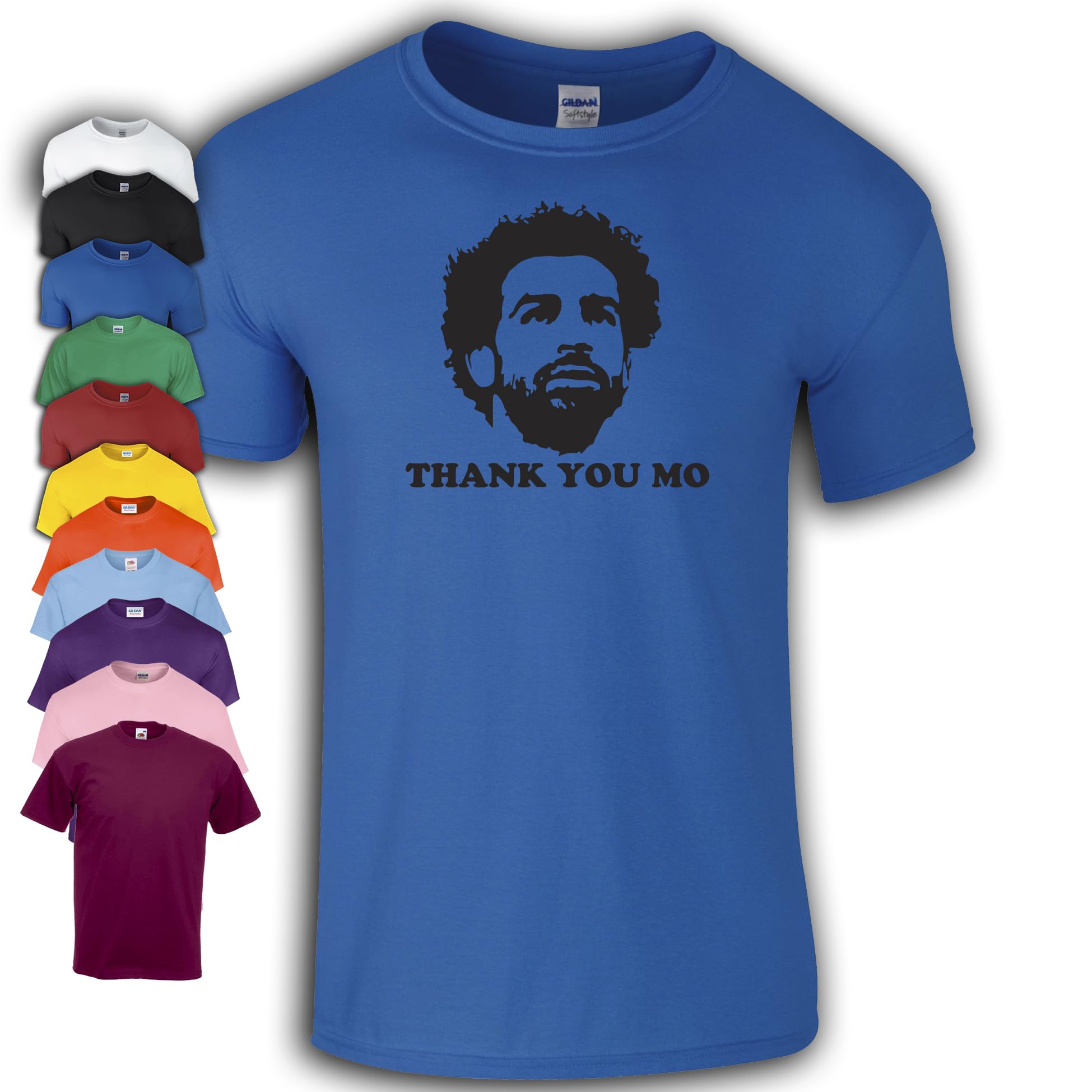 Thank You Mo Salah T-Shirt | Liverpool | Egyptian King (UK, Alpha, M, Regular, Regular, Blue)