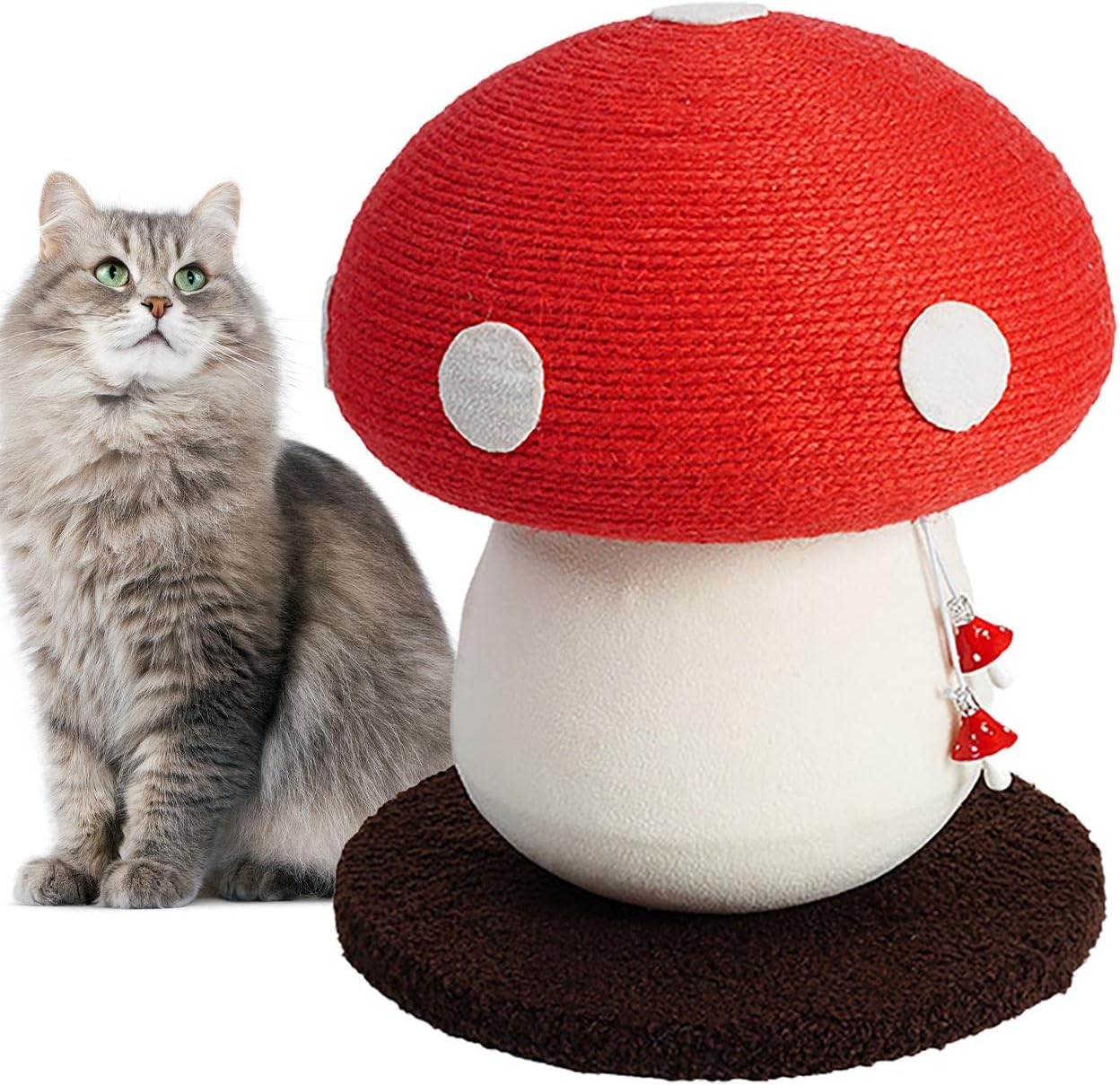 Onlynery Mushroom Cat Scratcher, Sisal Rope Mushroom Cat Tree with