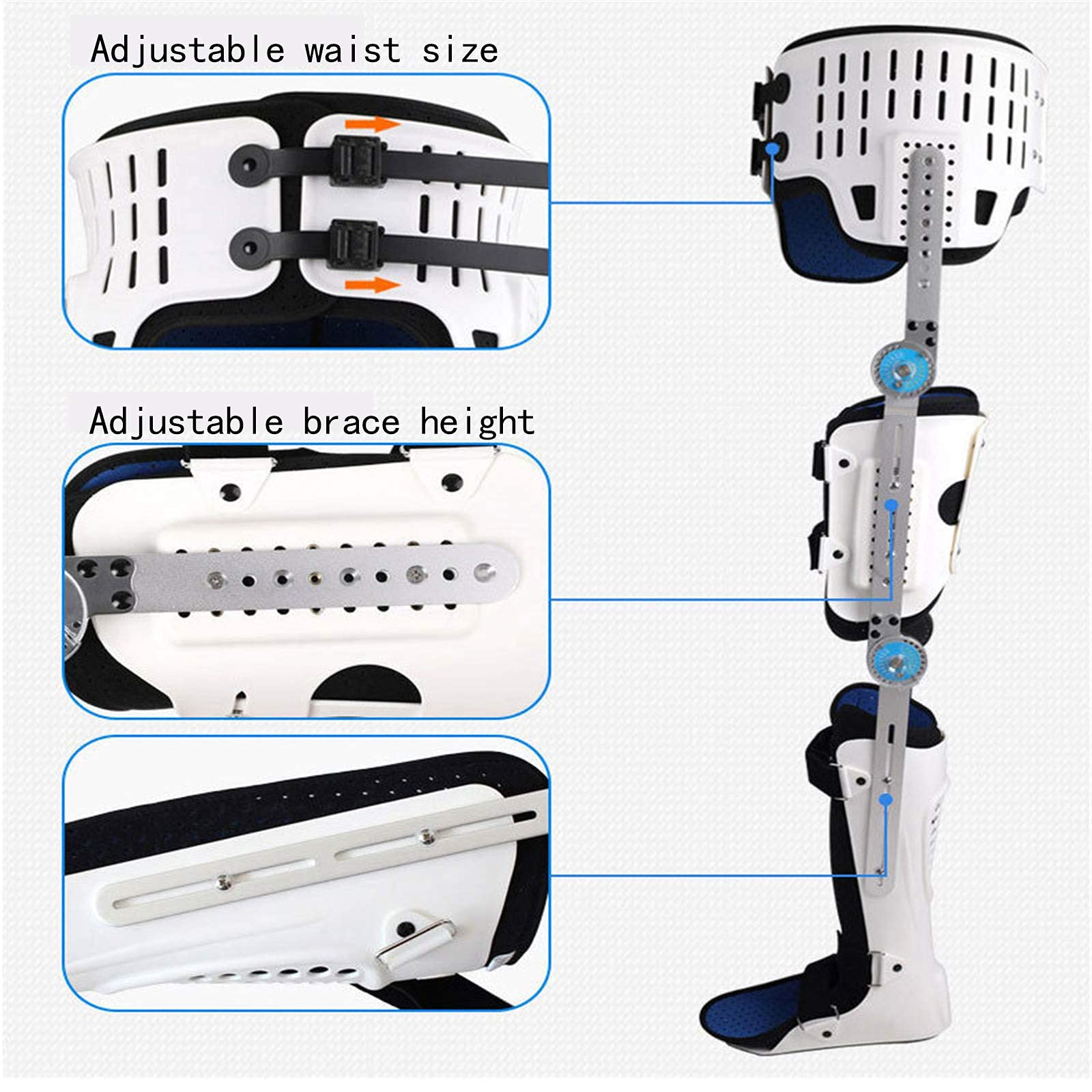 Postoperatorio con bisagras para cadera, tobillo, pie, rodillera, postoperatorio, abducción de cadera, rodillera con bisagras, soporte para cadera, ortesis ajustable para muslo, rodilla, tobillo y p