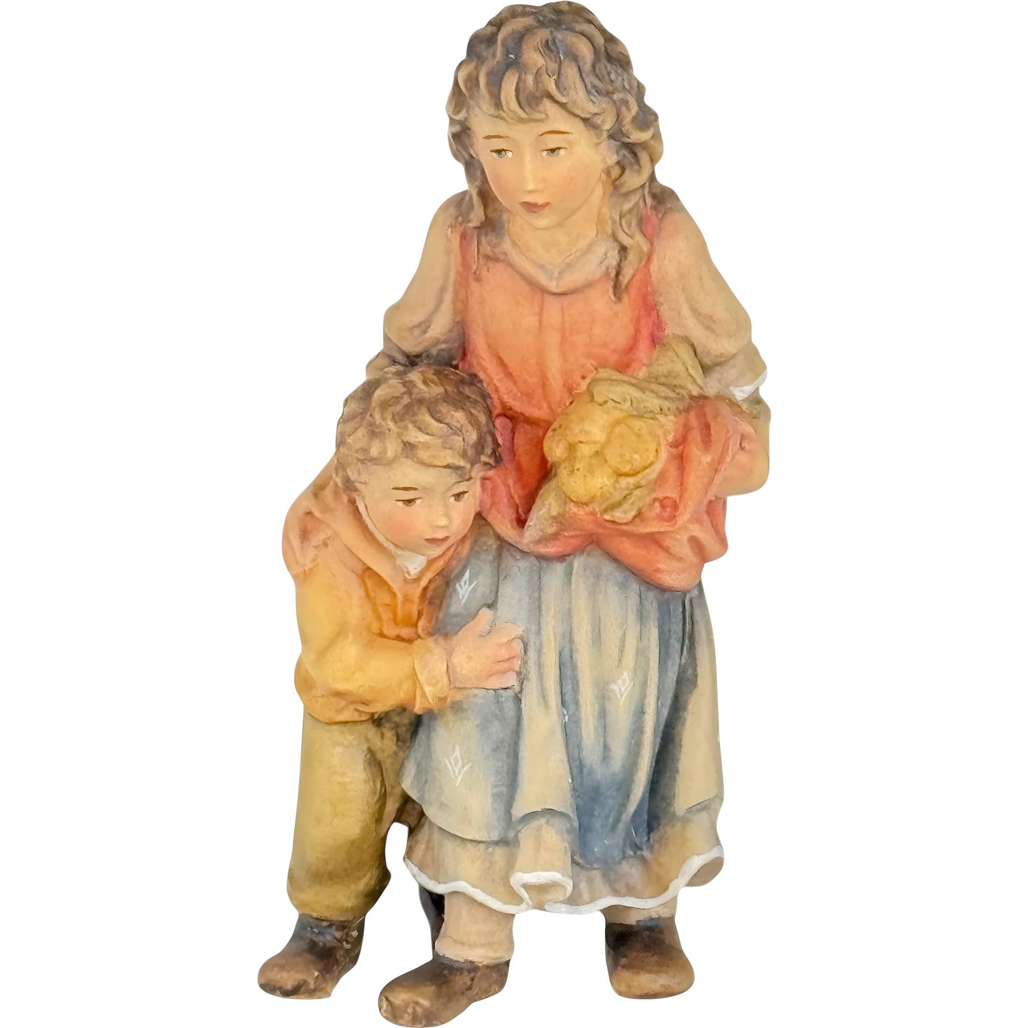 Shepherdess Hugging a Boy, Maple Wood, Dolfi