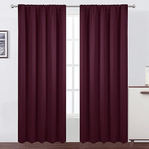 LEMOMO Cortinas opacas de 52 x 84 pulgadas, juego de 2 paneles de cortinas con aislamiento térmico para oscurecer la habitación, cortinas para