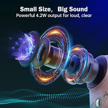 Divoom Itour-S Portable Mini Wearable Bluetooth Speaker, Large Sound and Punchy Bass, Clip-on Design, IP67 Waterproof and Dustproof, 10 Hours Playtime, For Home, Travel, Office and Outdoor