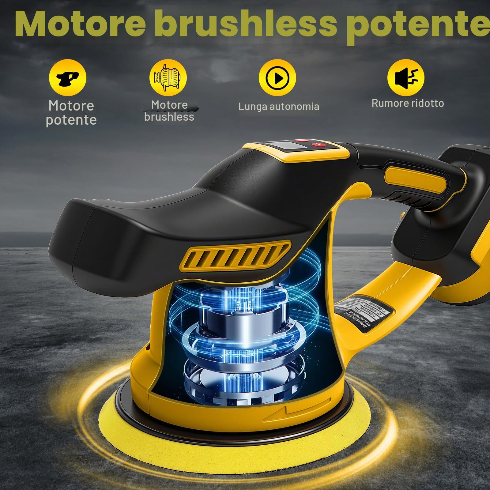 WingFly Lucidatrice a Batteria Compatibile con Dewalt 18 V, 20 V, Set Lucidatrice Auto 6 Velocità variabile, per Lucidatura auto, Levigatura (Senza batteria)
