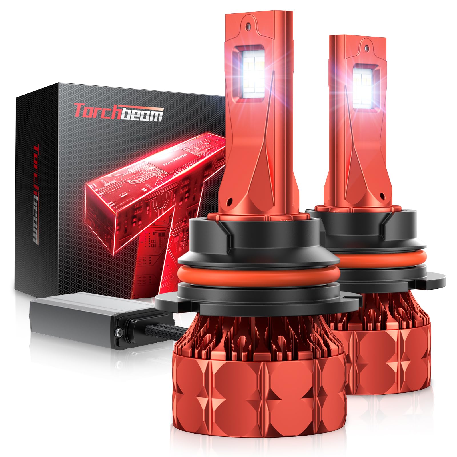 Torchbeam 9007 85000LM Bulbs, 2026 Release 6500K White, 12X Brightness, Pack of 2