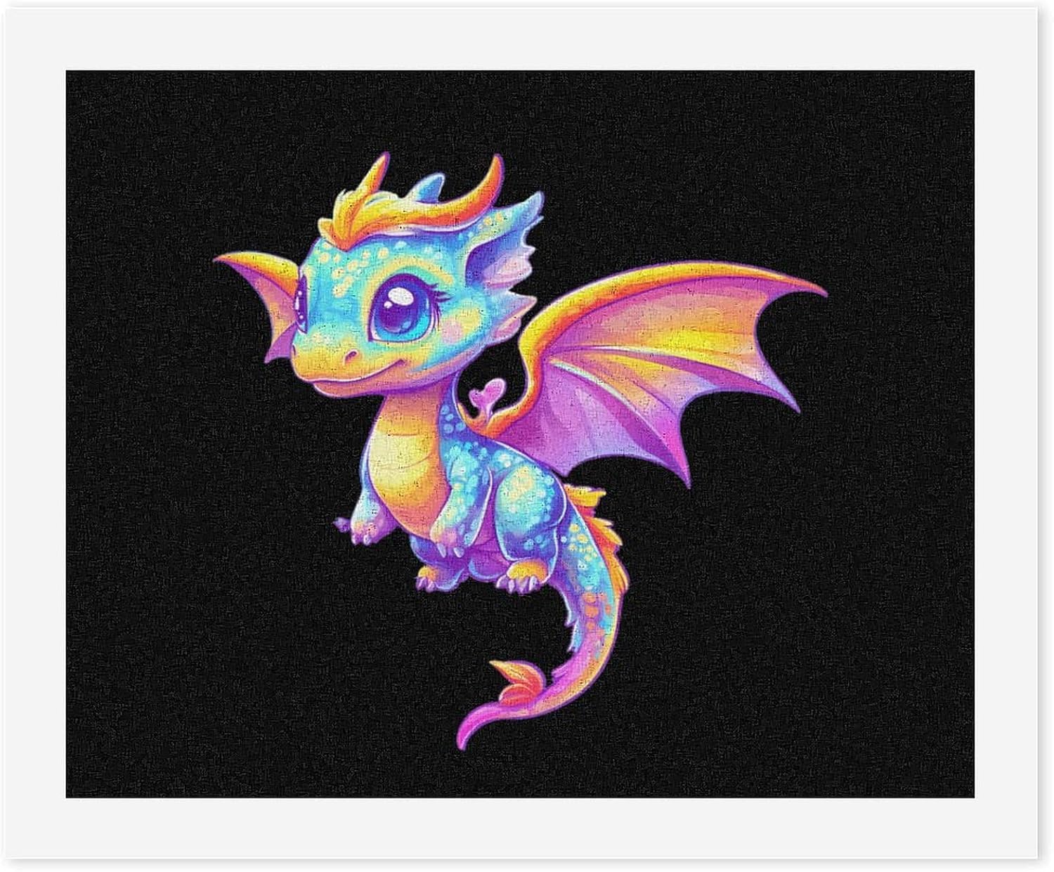 Cute Colorful Dragon Paint by Numbers for Adults DIY Oil Painting Kit Digital Paintings on Cotton Abstract Artwork 22x18 Inch