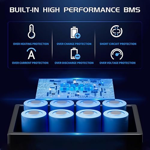 Miniatura 3 de Warford Batería de litio de 12 V y 7 Ah, batería de fosfato de hierro de litio de ciclo profundo de más de 2000, batería recargable LiFePO4 BMS