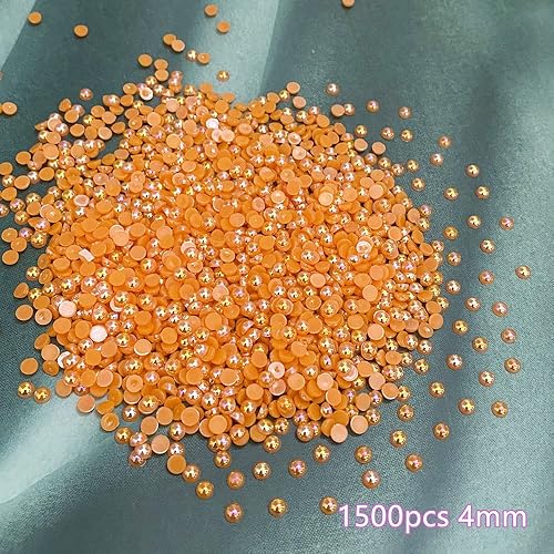 Miniatura 2 de 1500 cuentas redondas de plástico media perla AB de 0157in para manualidades manualidades cuentas sueltas de plástico medio plano cuentas sueltas