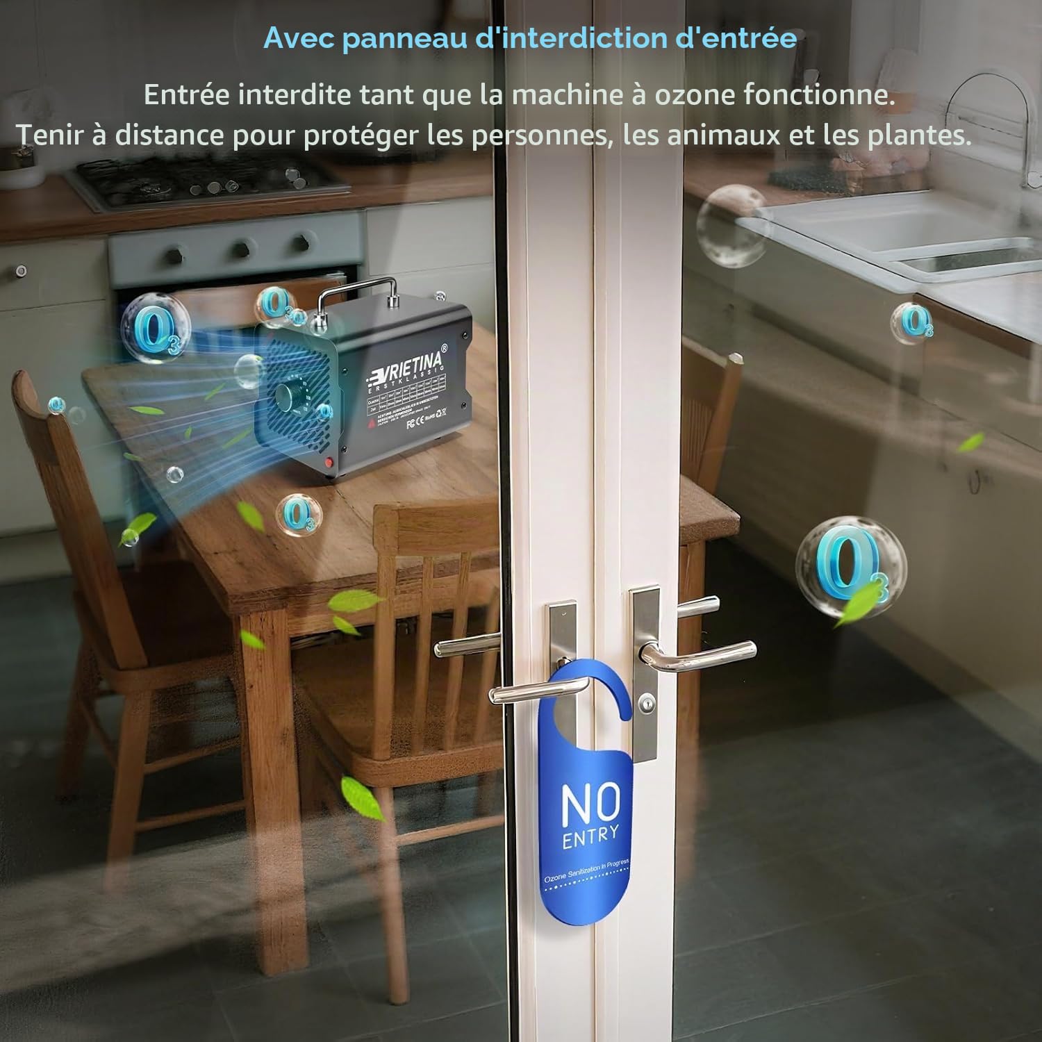 Générateur d'Ozone Domestique 65000 mg/h, 35db 150w Machine à Ozone pour Purification de l'Air et Élimination des Odeurs Dispositif d'Ozone Portable O3 pour Bureau, Salle de Bain, Maison, Voiture