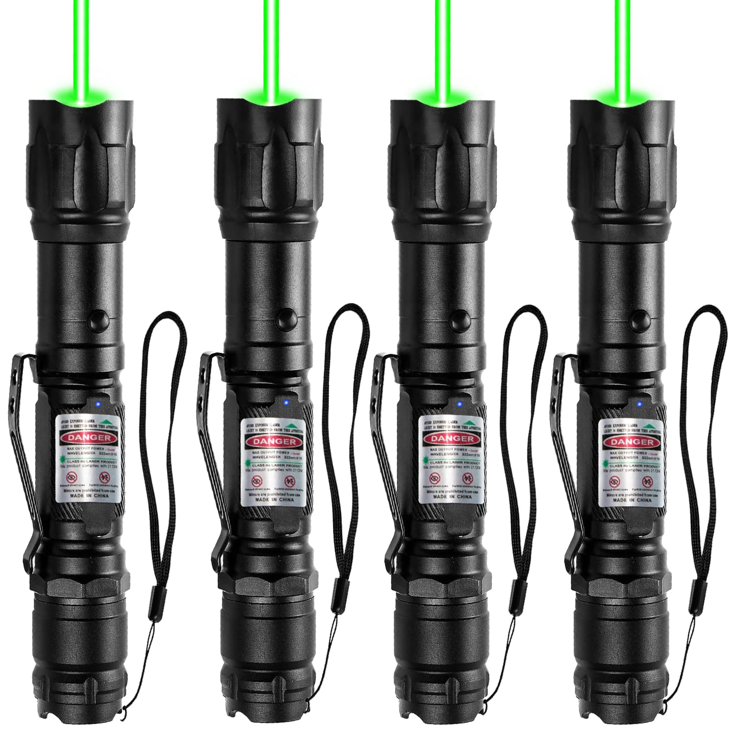 [4 Packs] Professional Rechargeable Green Laser Pointer High Power Green Beam Laser Light Long Distance Range For TV/LED/LCD Screens Tactical Flashlights Presentation Office/Outdoors/Astronomic [002]
