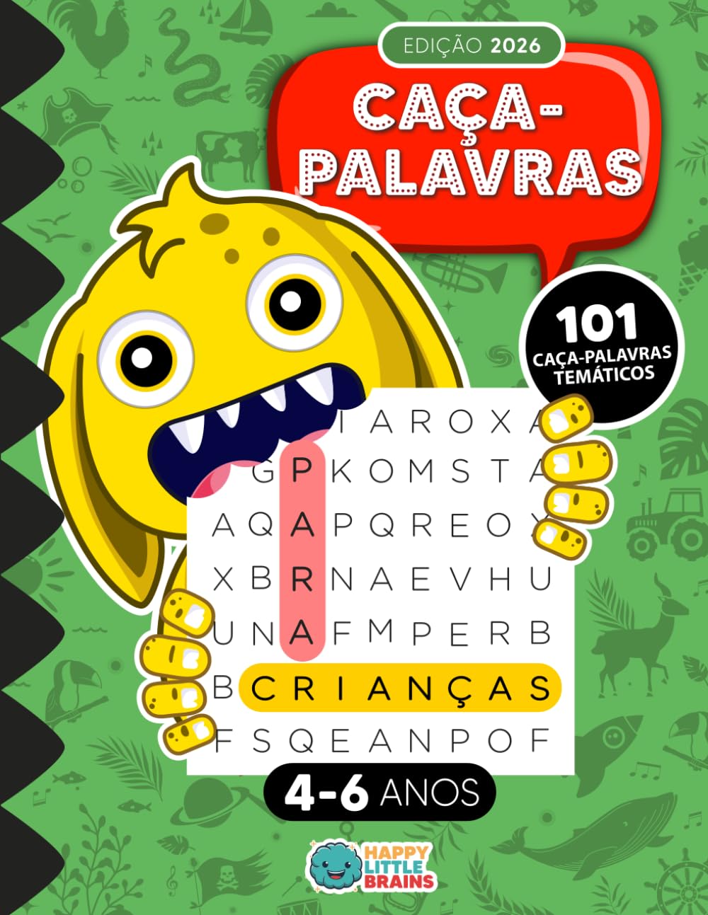 Caça-Palavras para Crianças de 4 a 6 anos: 101 Caça-Palavras Temáticos