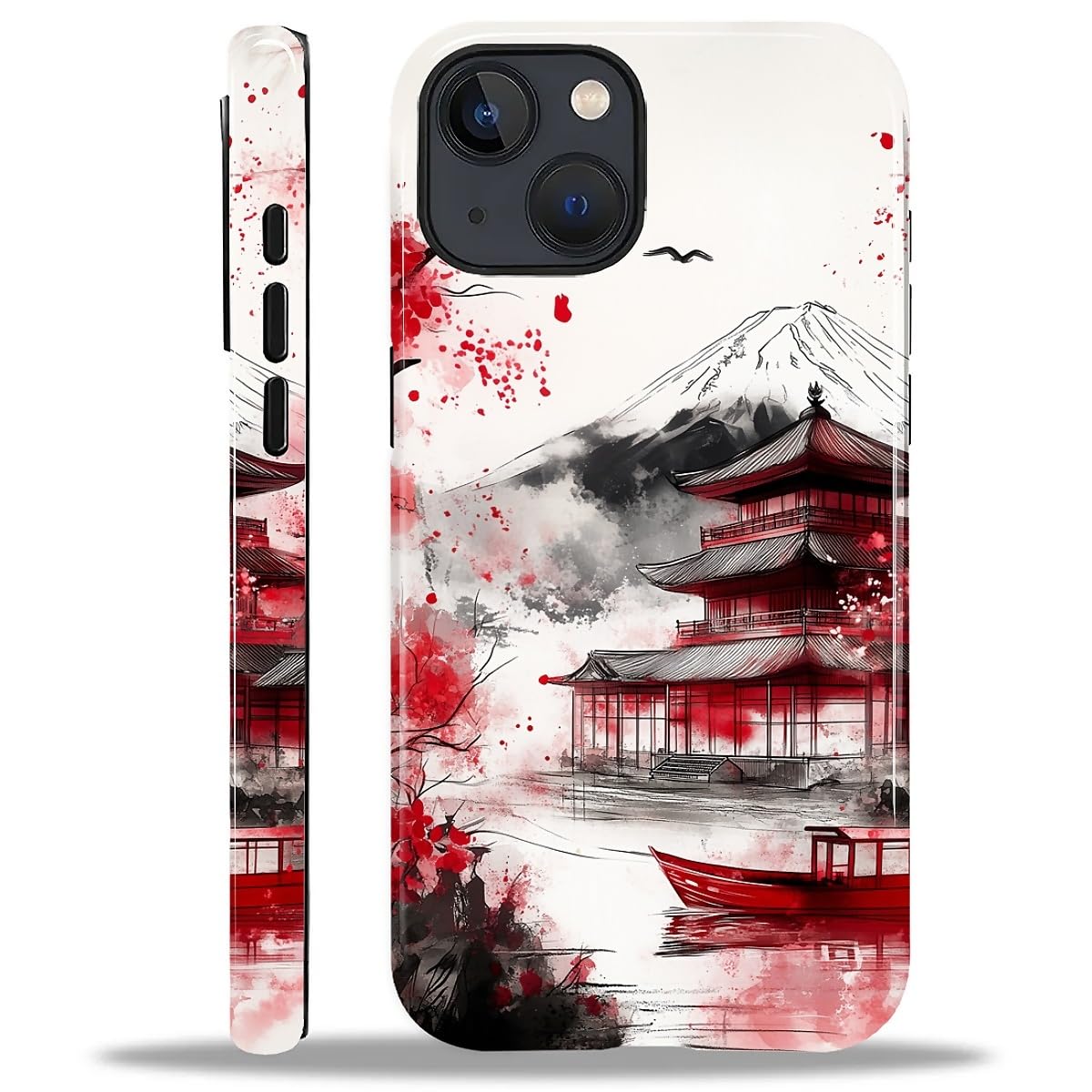 DAIZAG Compatible with iPhone 13/iPhone 14 Case,L2 Mount Fuji Japan Dual Layer Shockproof Protective Hybrid Case