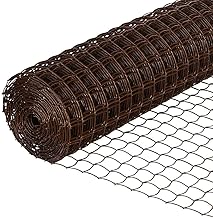 Climbing Plant Support Mesh Plastic Garden Fence Clematis Pea Bean Trellis - Brown 1m x 5m