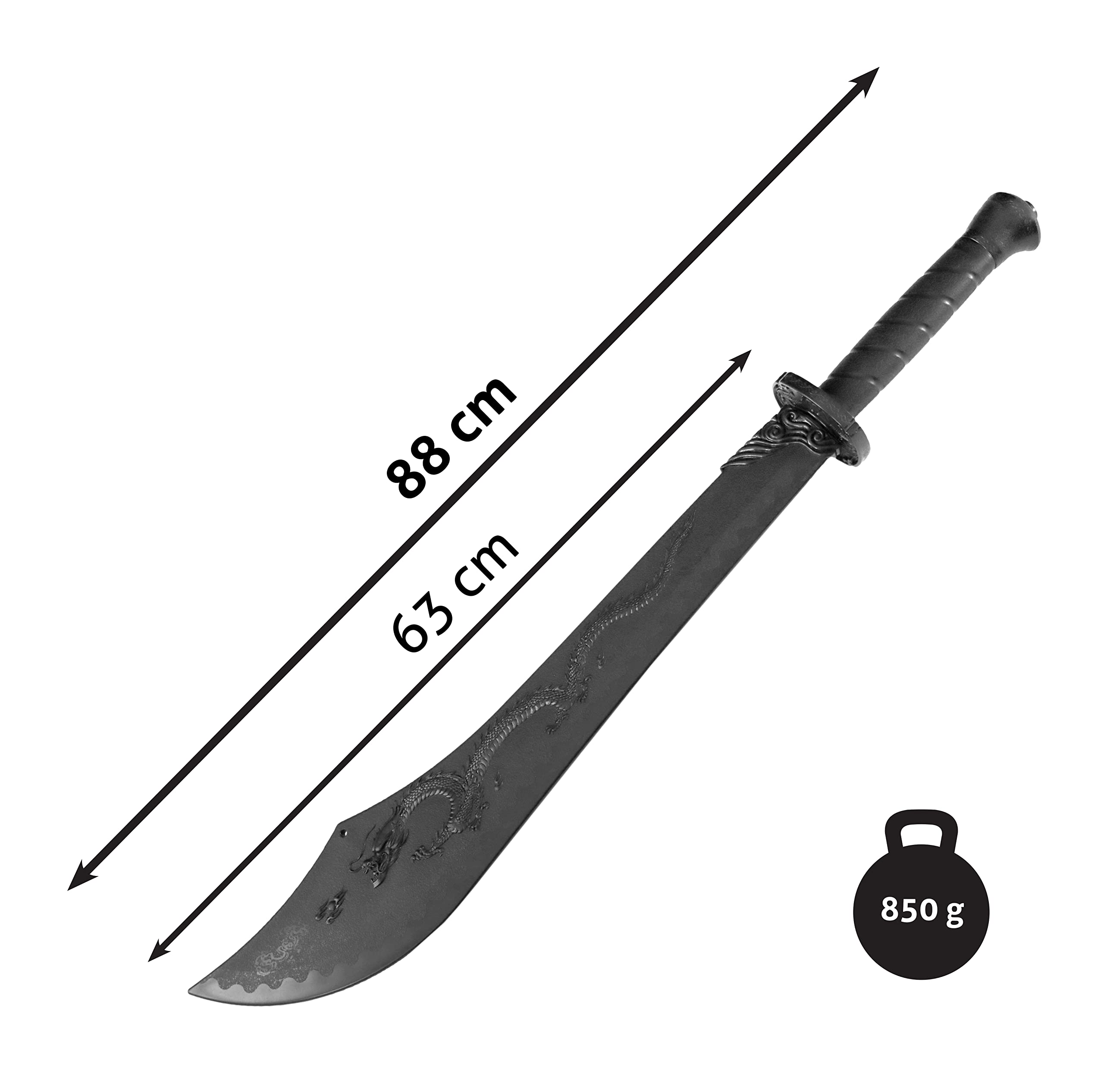 DEPICE Kung Fu Dao Säbel Deluxe TPR - 100% Sparring-fähig, 850 g, 88 cm/Wushu