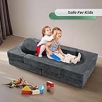 Vista 7 de HOMFINE Sofá modular de juego para niños, sofá modular para niños, sofá modular para niños, sofá modular versátil para sala de juegos, dormitorio