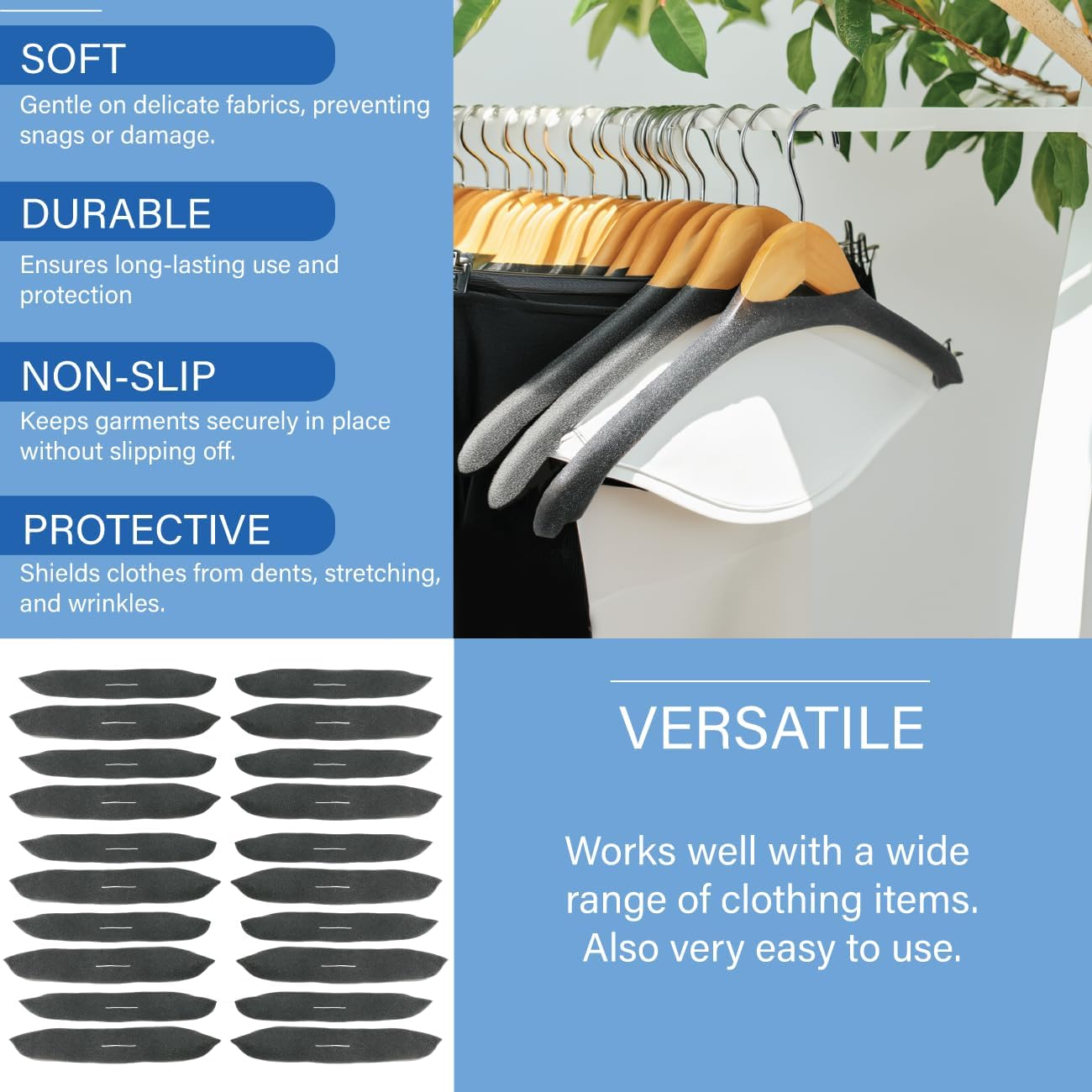 Foam Pad Hanger Covers, Charcoal Grey Foamies,100 Pack