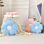 Flower Pillow, Flower Shaped Pillow Decorative Throw Pillows for Bed Couch, Cute Daisy Pillow Dorm Decor Floor Seating Cushion (Pink, 15 Inches)