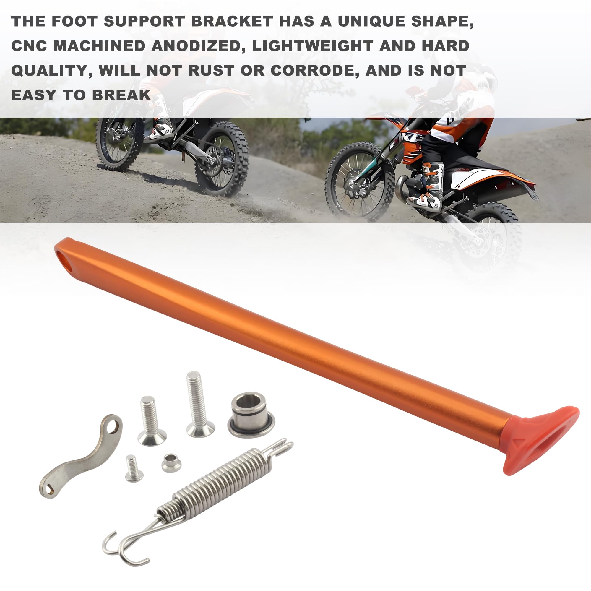Motorrad Seitenständer,Seitenstaender Parkbein mit Federbasis, Seitenstütze Ersatz für EXC EXCF XC XCF XCW XCFW 125 200 250 300 350 450 500 530 2008-2016 Orange