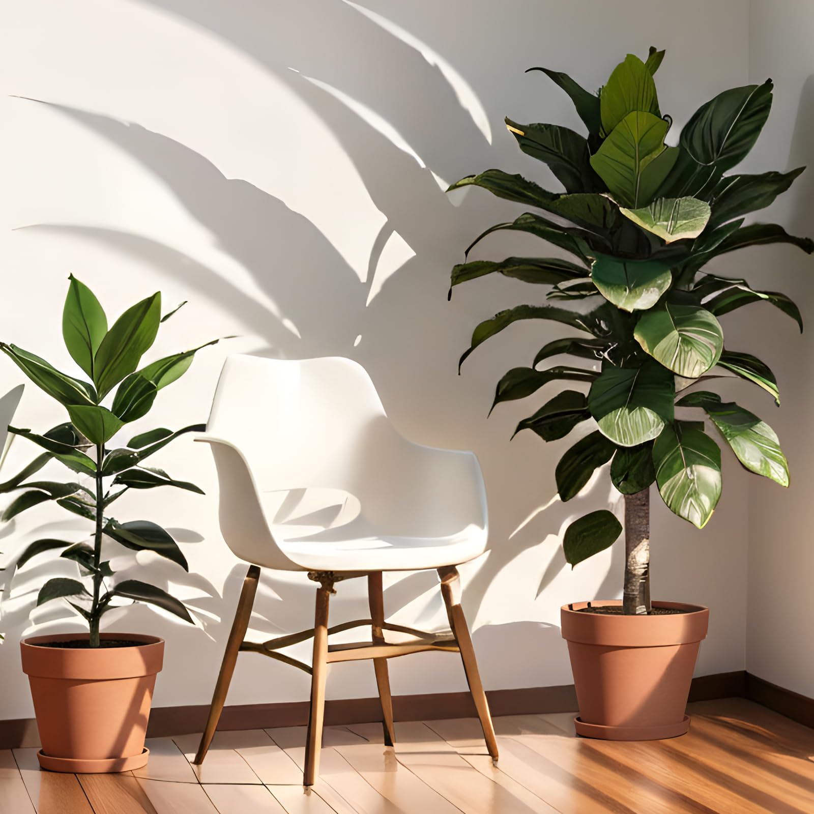 Maxdot Lot de 2 Grands Pots de Fleurs en Terre Cuite avec Soucoupe – Pot en Argile en céramique de 25,4 cm avec Trou de Drainage pour Plantes d'intérieur et d'extérieur