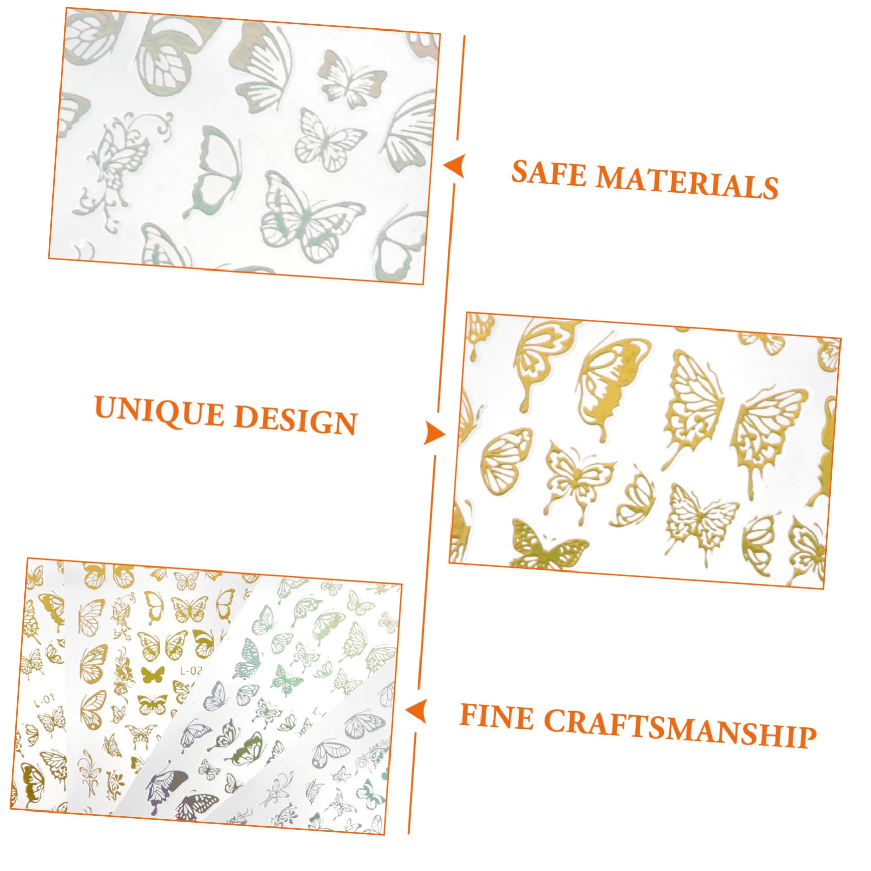 Pegatinas De Para Uñas De Calcomanías Autoadhesivas Y Plata Para Decoración De Uñas Para Manualidades Casa O Salón 12 Hojas*3