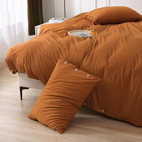 Miniatura 10 de APSMILE Juego de funda de edredón color lila bruñido, tamaño individual, 2 piezas con 1 funda de edredón de 68 x 90 pulgadas y 1 funda de almohada