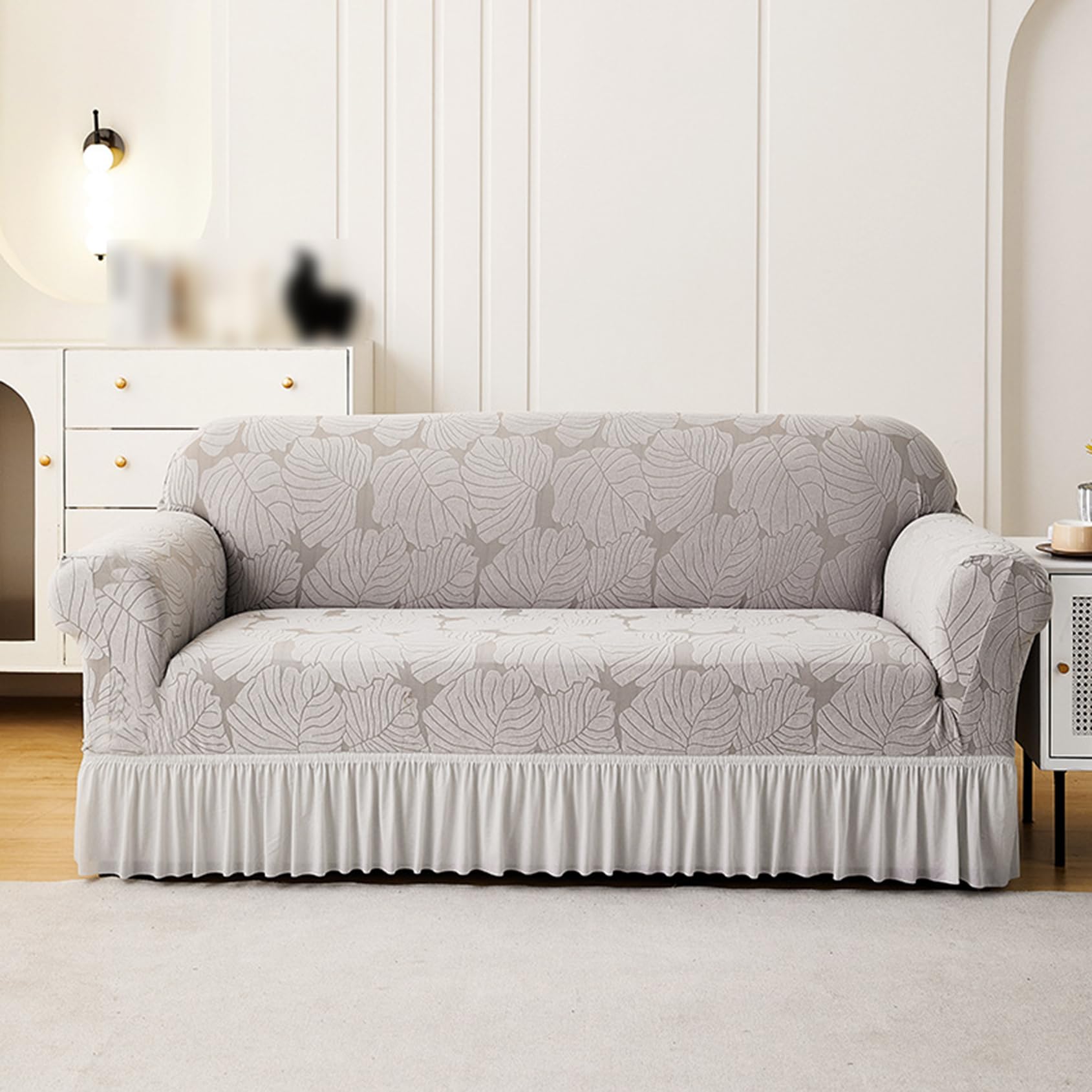 Sofa Cover, 1/2/3/4 Seater Sofa Slipcover All-inclusive Stretch Sofa Covers Dustproof Washable Sofa Slipcovers With Skirt For Living Room Home Decor(Size:2 Seater(145-185cm),Color:D)