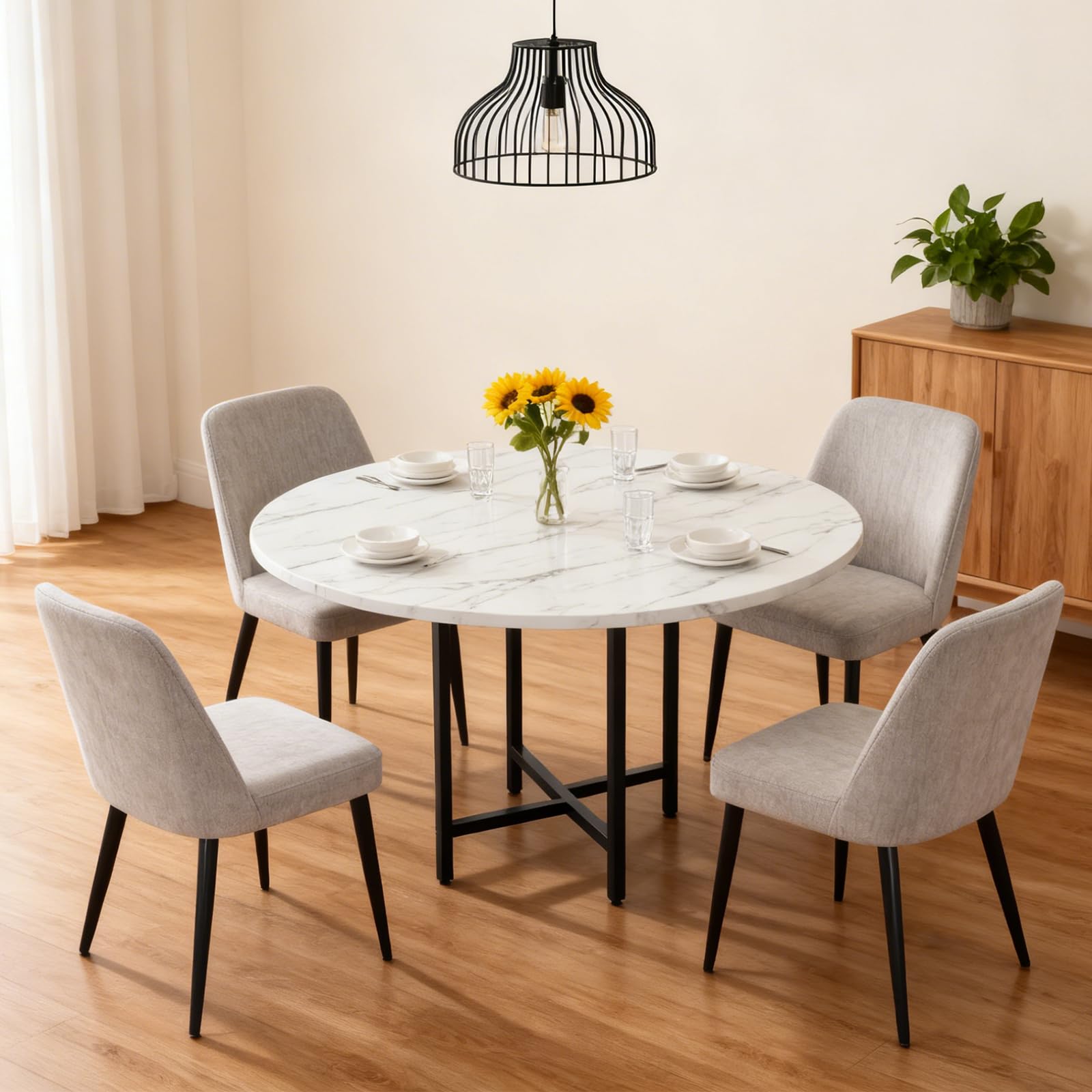Tavolo da pranzo rotondo, diametro 120 cm, per 4-6 persone