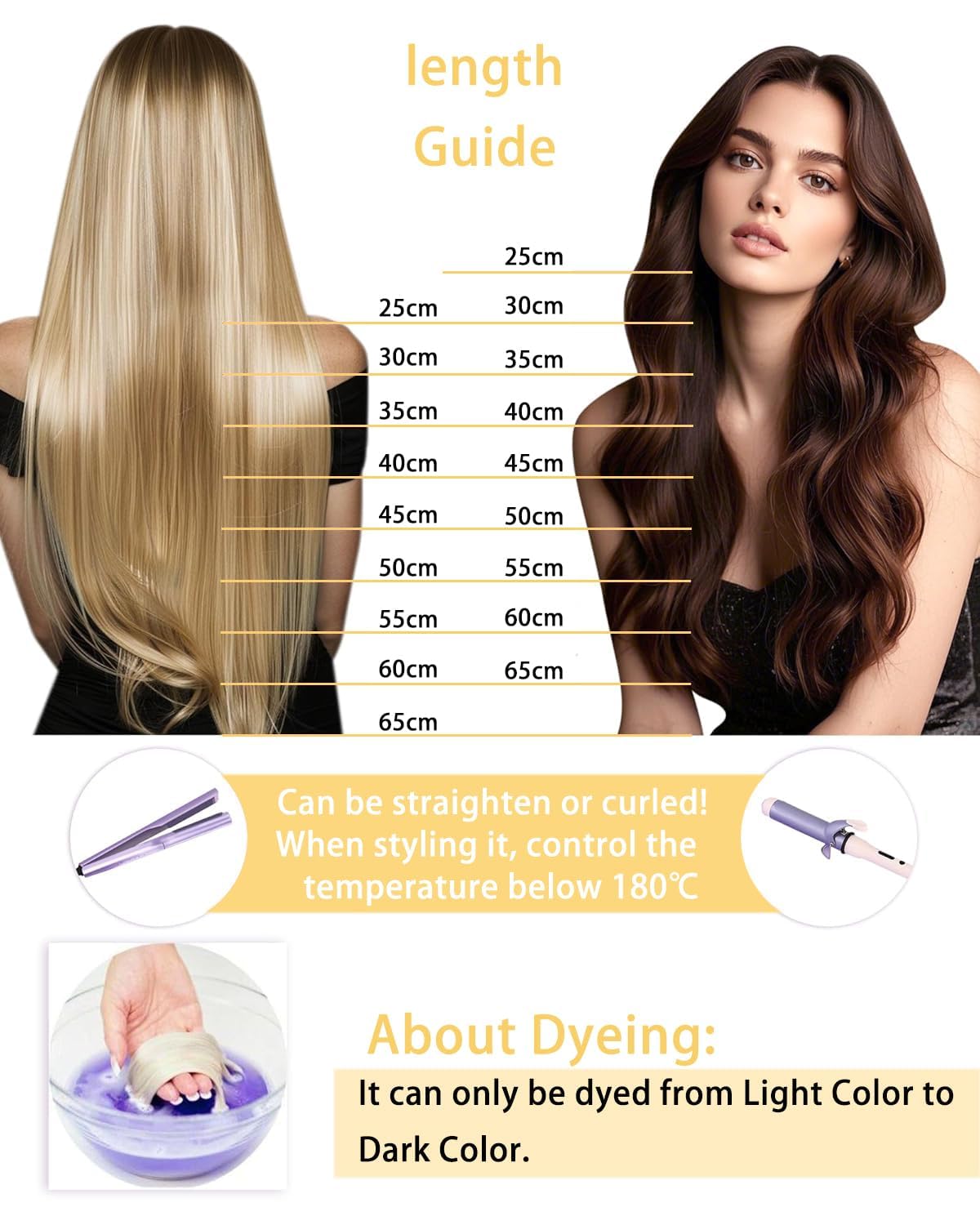 Hetto Bonding Extensions Echthaar Platinblond 50 Stück 1g/Stück – Sicherer Halt, Präzise Strähnen, Zum Erhitzen, Für Trendbewusste Frauen, Perfekt für Alltag, Für kurze Haare 35cm #60 - 5