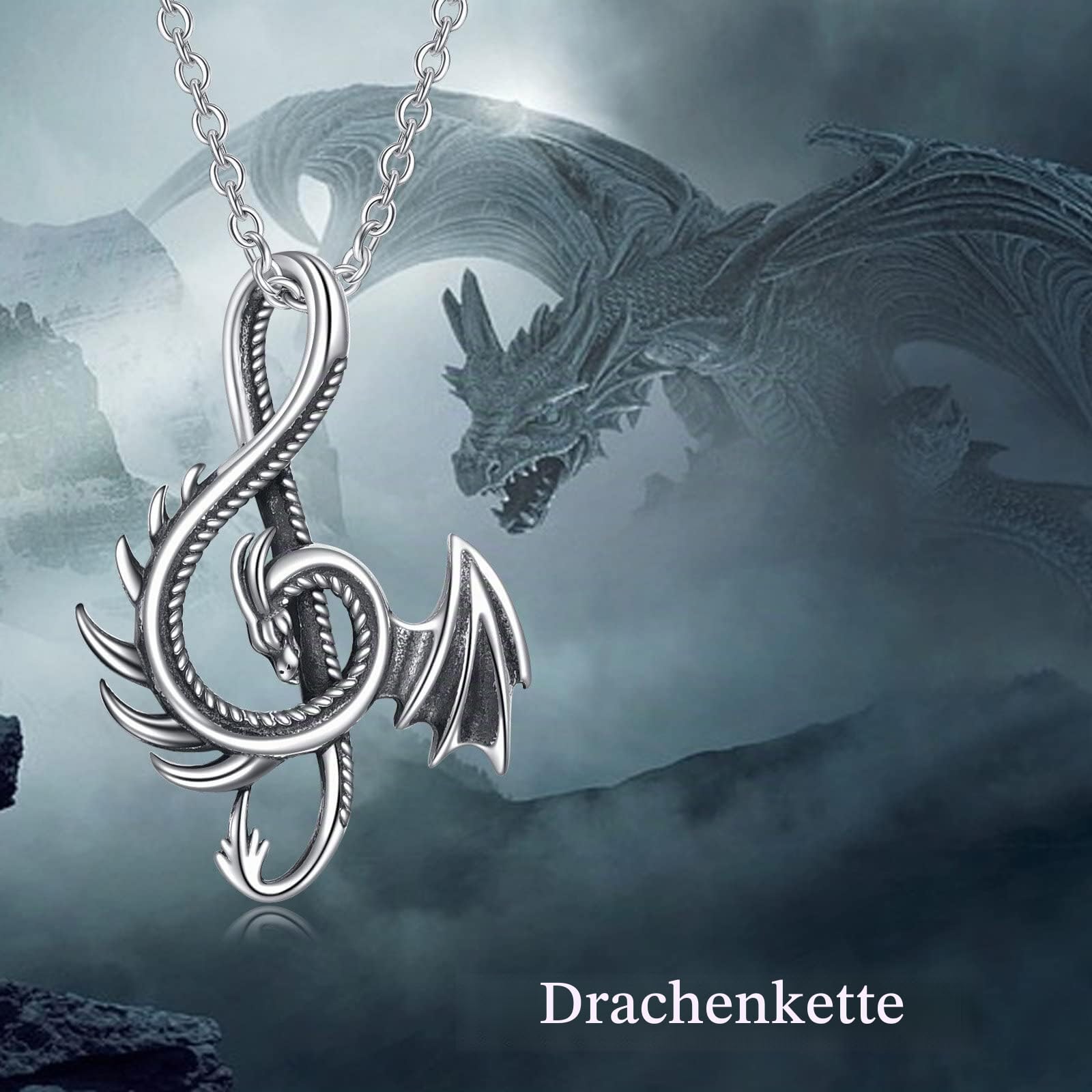 ONEFINITY Halskette 925 Sterling Silber Musik Note Ästhetische Anhänger Kette Vintage Geschenk für Männer Frauen Mädchen Jungen...