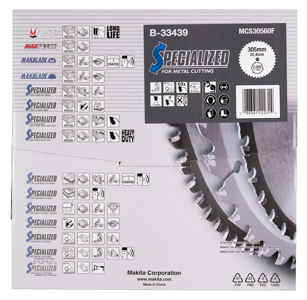 Makita B-33439 Specjalistyczne ostrze do cięcia metalu 305x25.4x60T