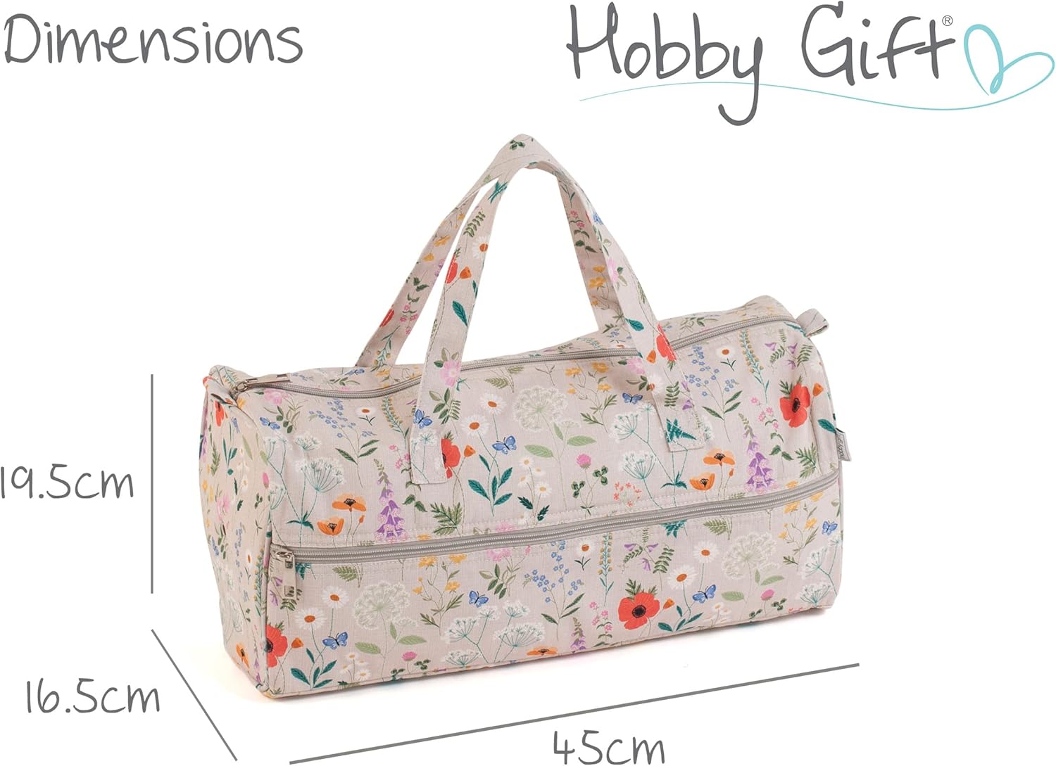 Hobby Gift Knitting Bag Large Yarn Storage Bag with Zippered Compartments for Knitting Needles Crochet Hooks and Craft Accessories