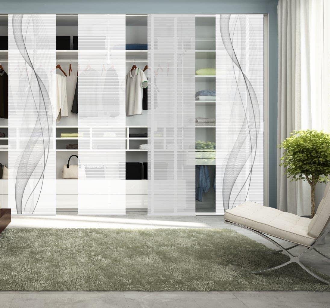 VISION S 4 Schiebegardinen Heights halbtransparent Bambus-Optik 260x60 cm Grau